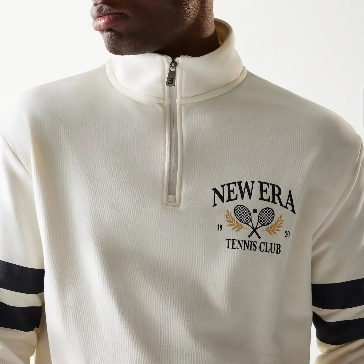 New Era Open White Oversized 1/4 Zip Sweater - Image 4