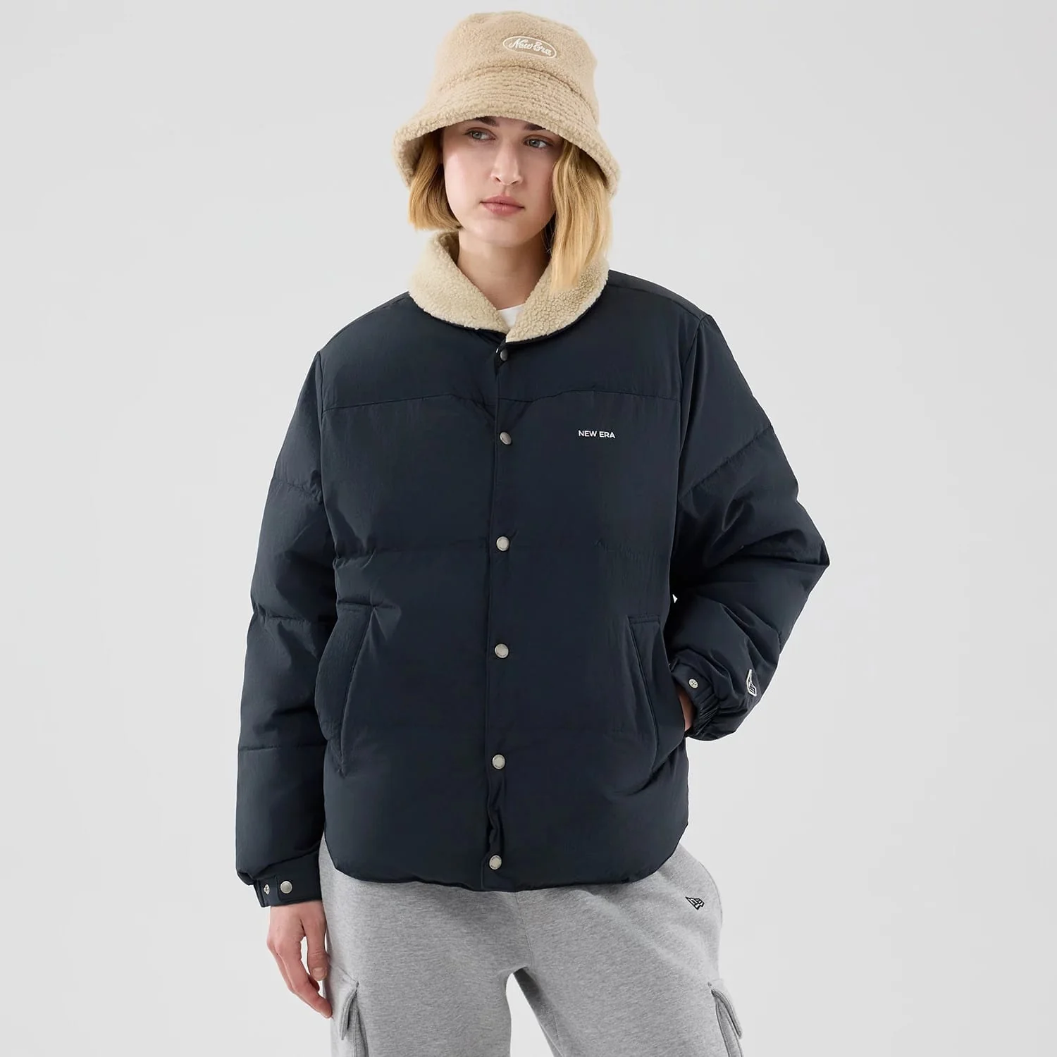New Era Organic Boa Neck Navy Jacket - Image 4
