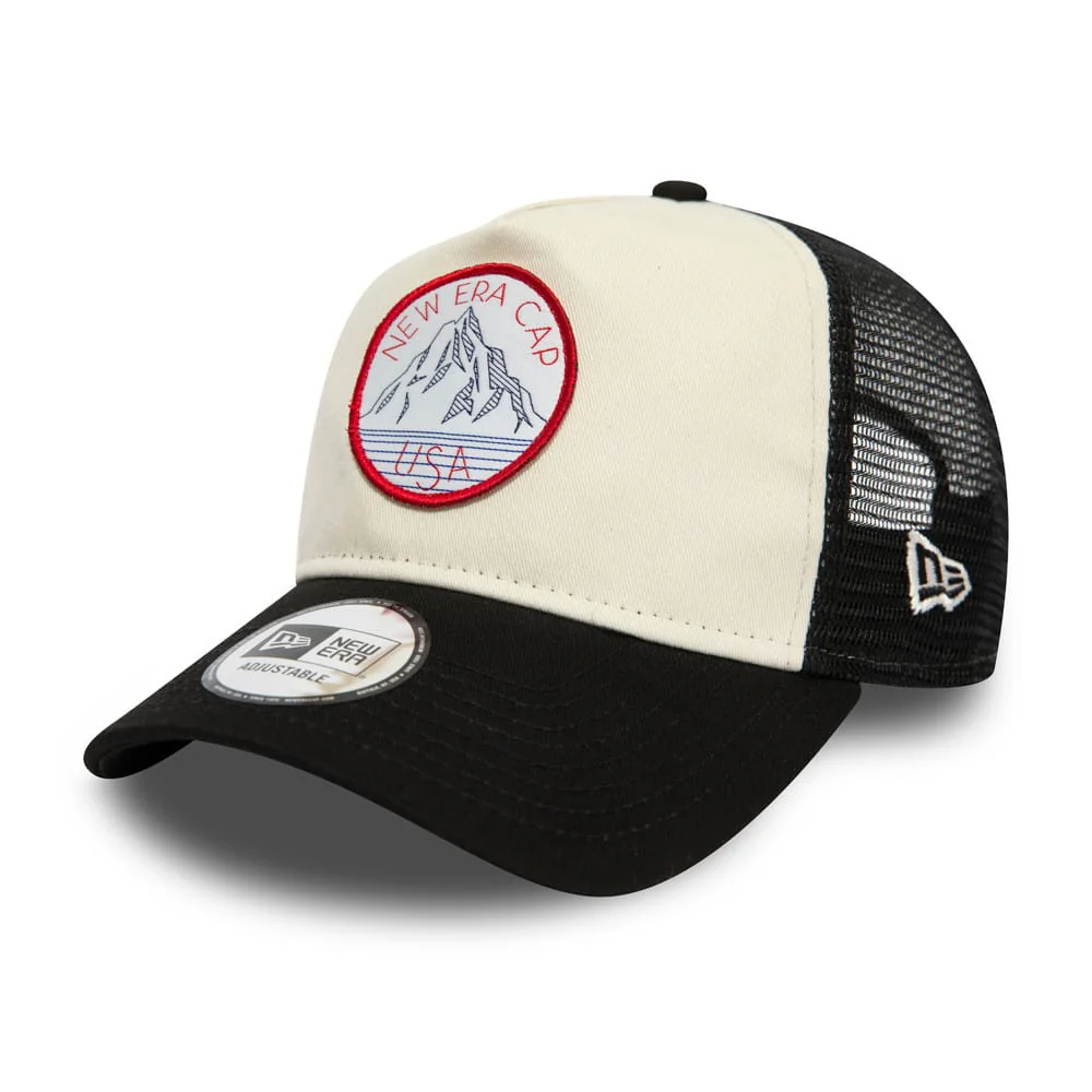 New Era Outdoor Washed Black 9FORTY A-Frame Trucker Adjustable Cap