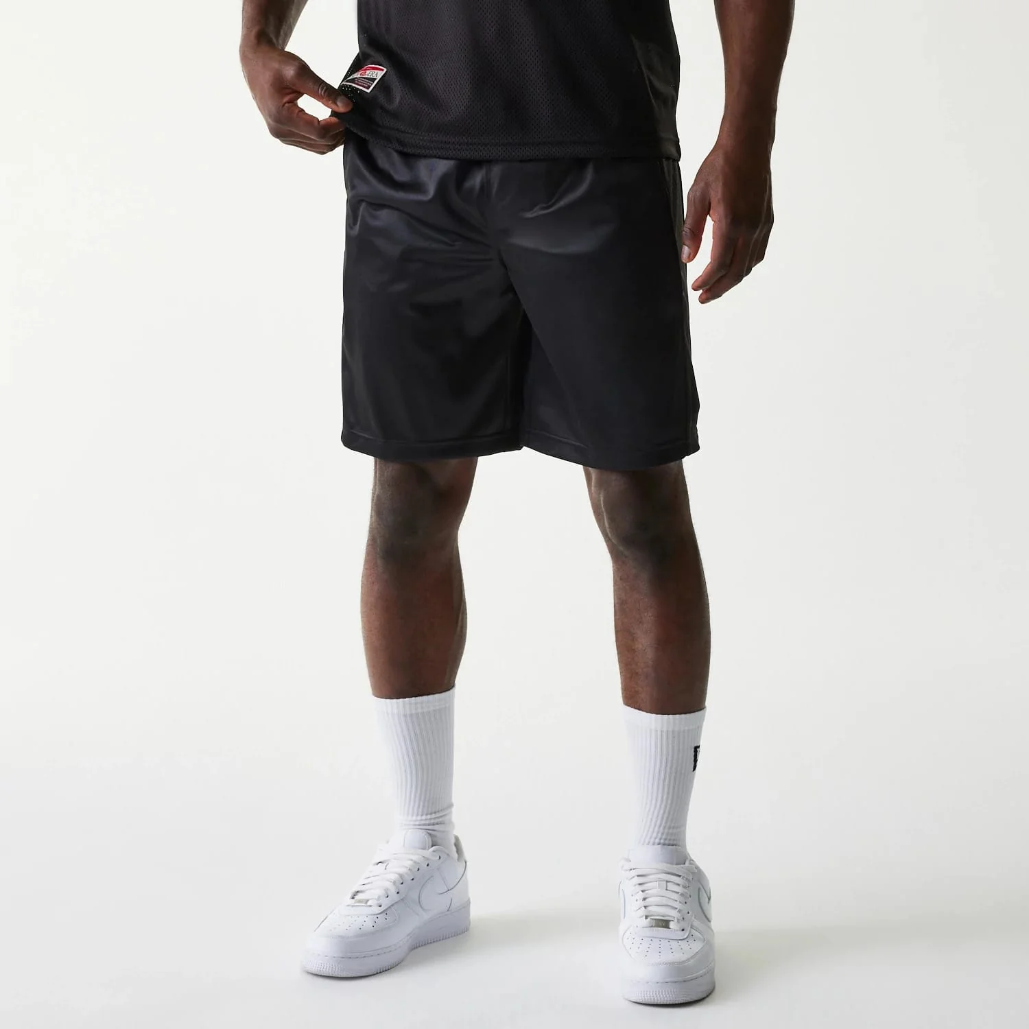 New Era Retro Sports Black Mesh Shorts