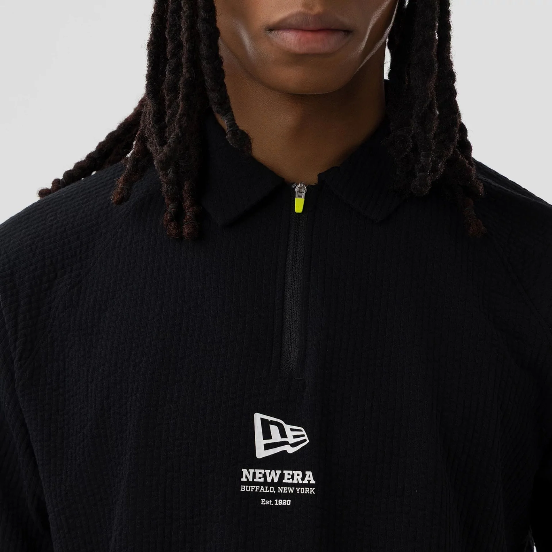 New Era Seersucker Black Polo T-Shirt - Image 4
