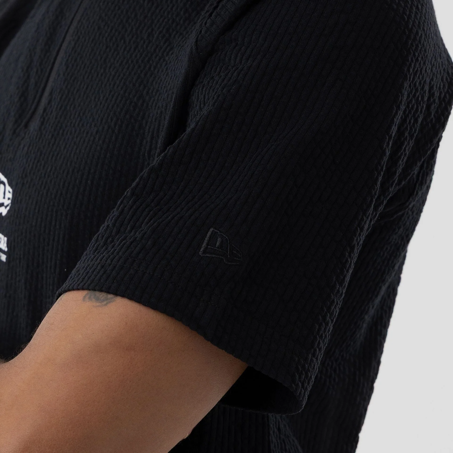 New Era Seersucker Black Polo T-Shirt - Image 5