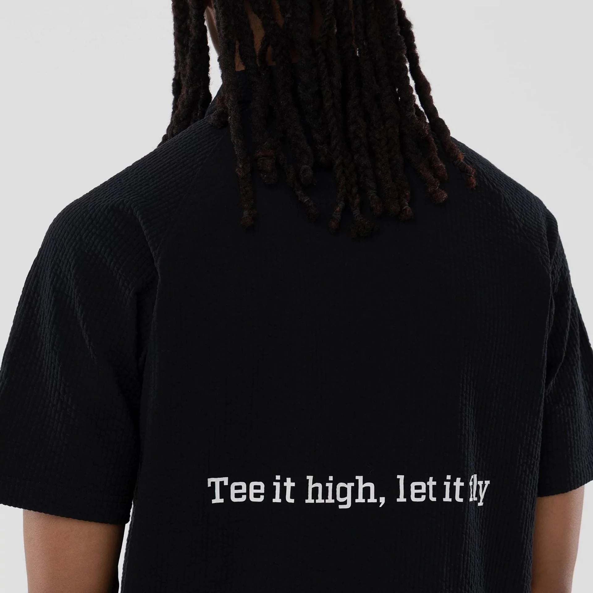 New Era Seersucker Black Polo T-Shirt - Image 6