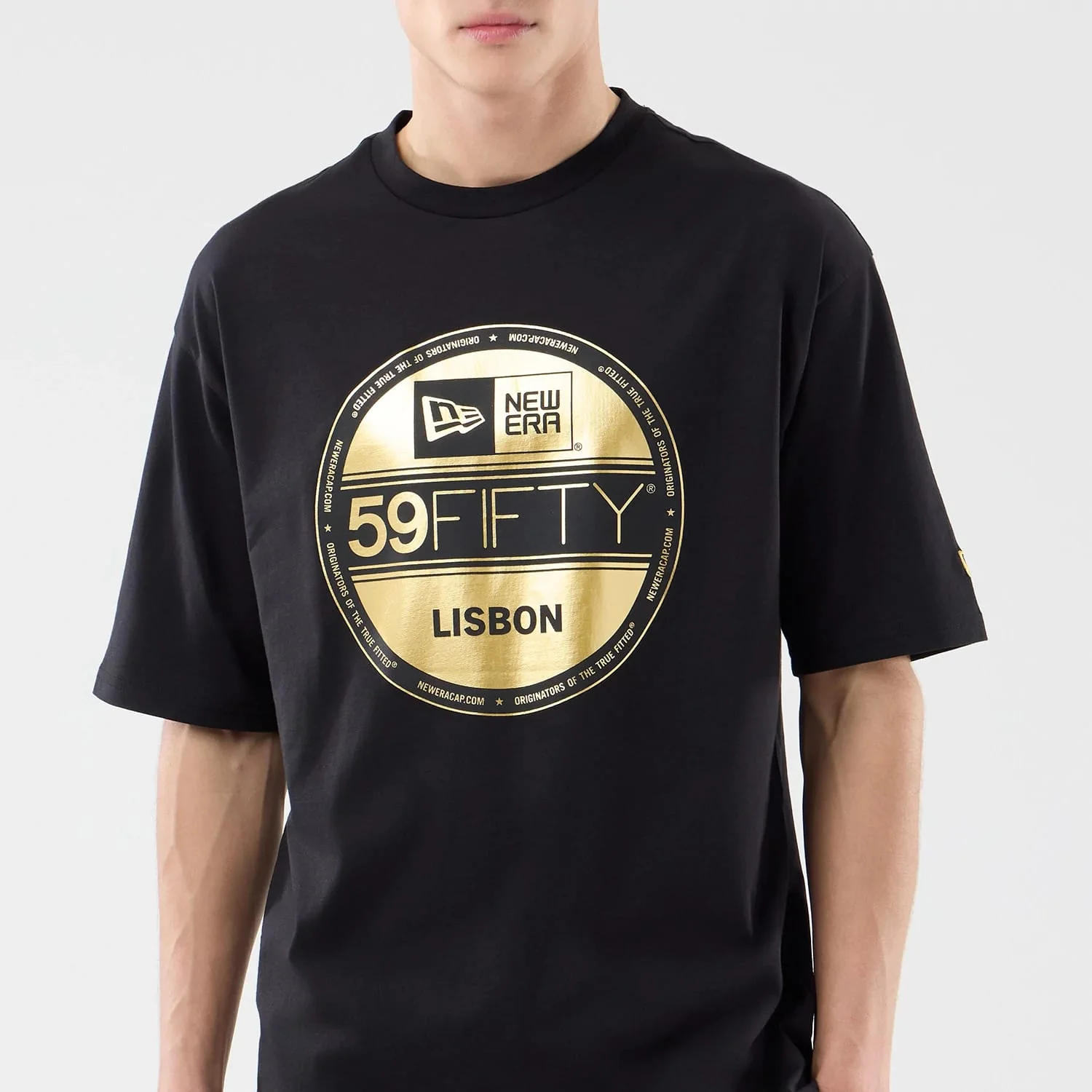 New Era Sticker Lisbon Black Oversized T-Shirt - Image 3