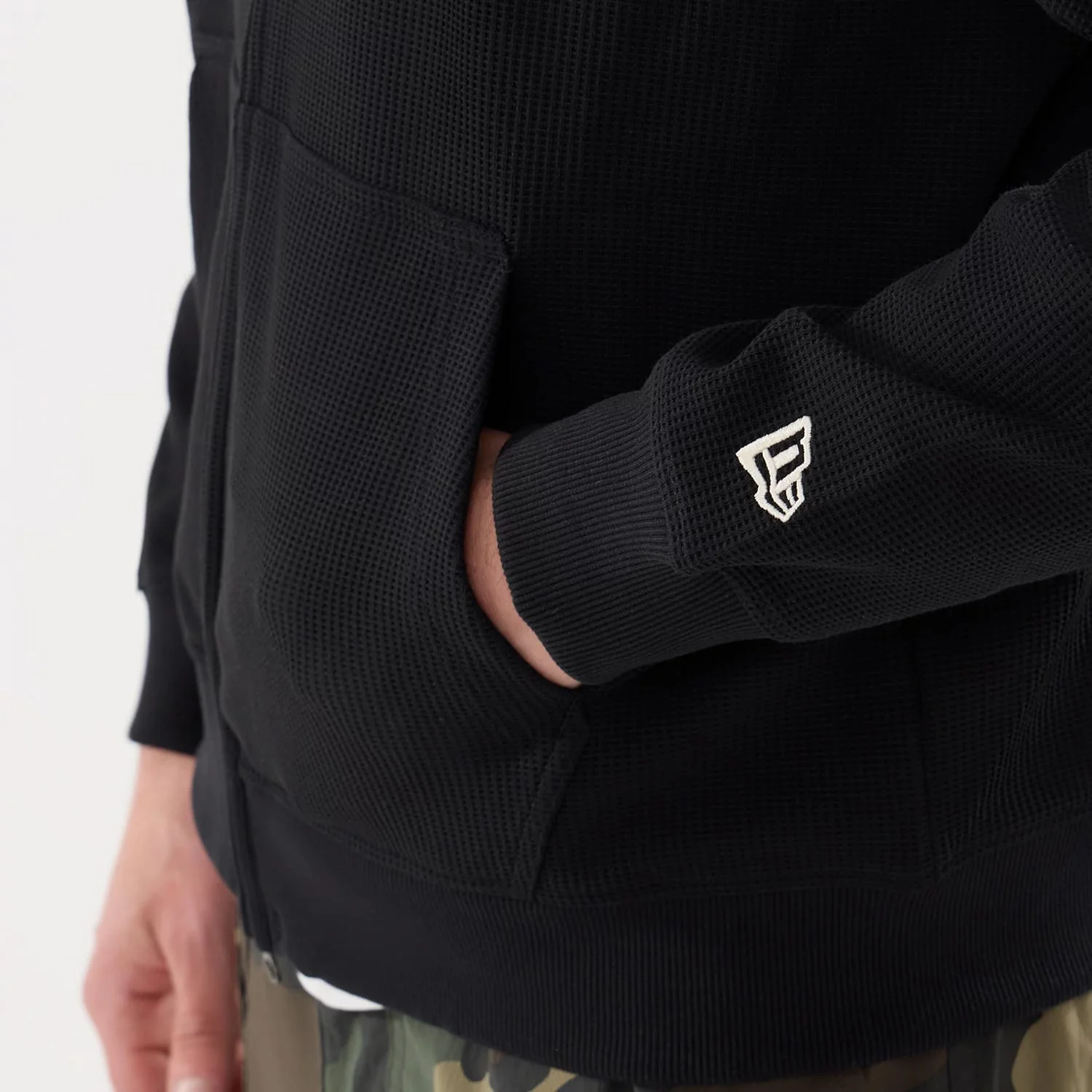 New Era Waffle Black Full Zip Hoodie - Image 5