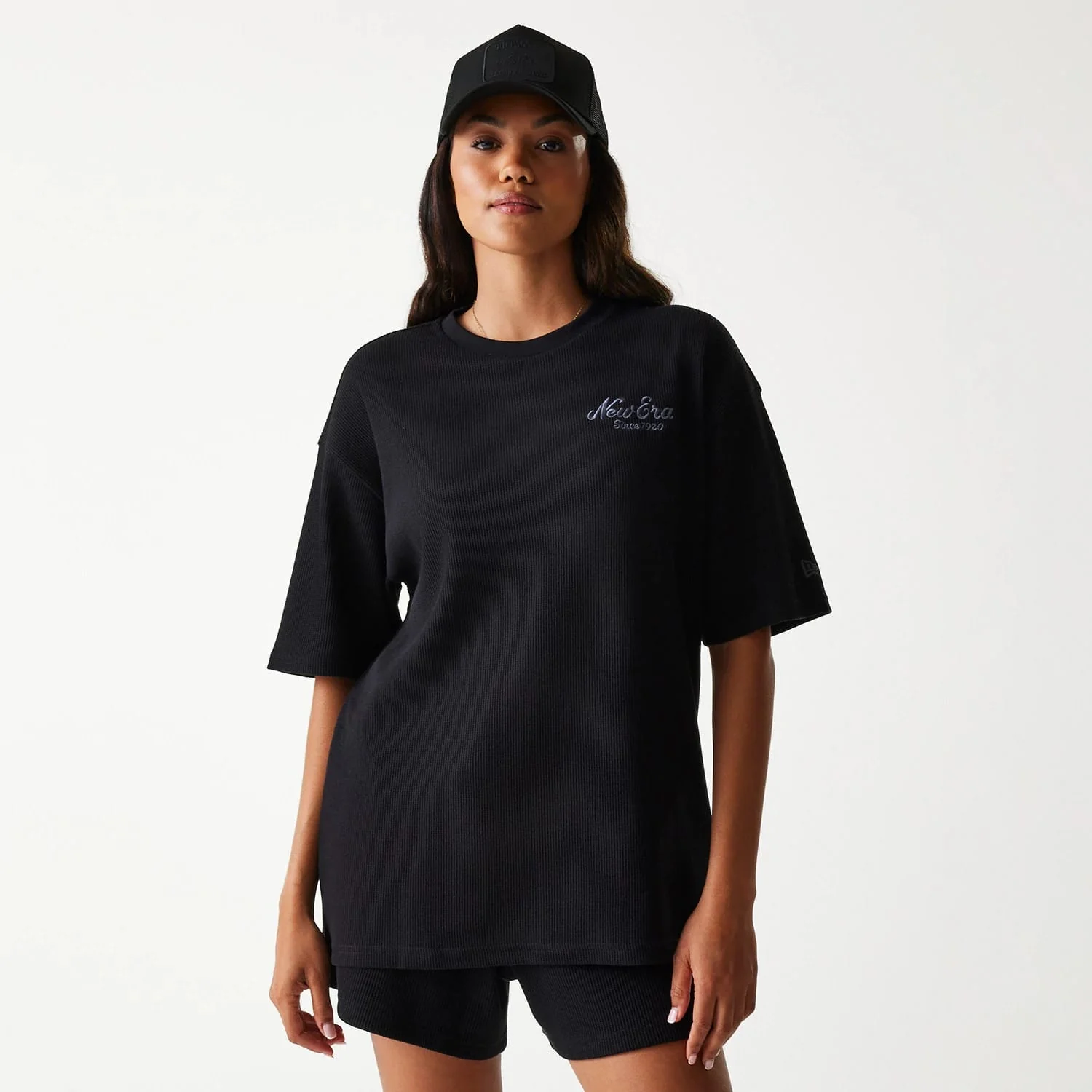 New Era Waffle Black Oversized T-Shirt - Image 4