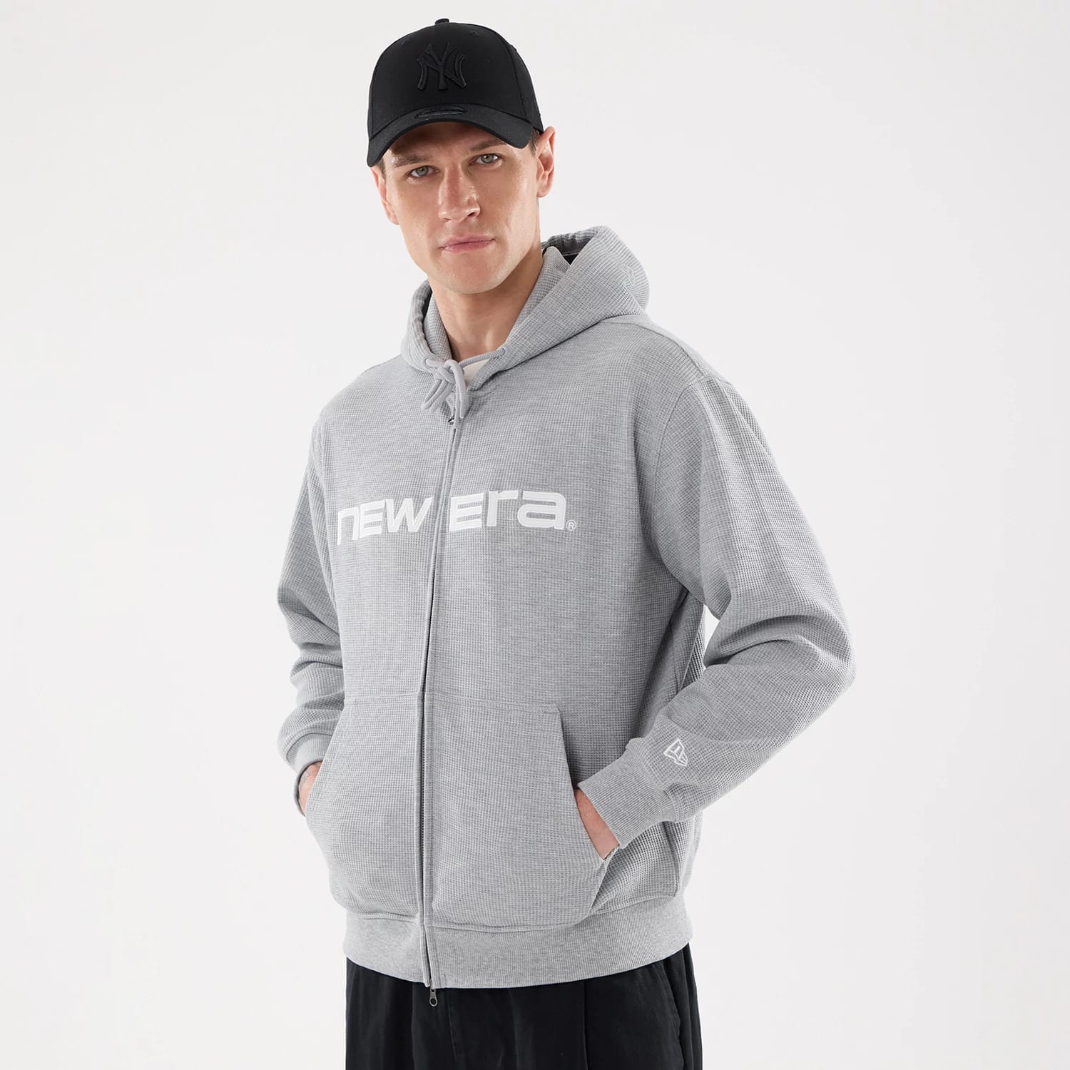 New Era Waffle Grey Full Zip Hoodie