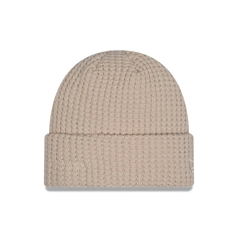 New Era Waffle Knit Light Beige Cuff knit Beanie Hat