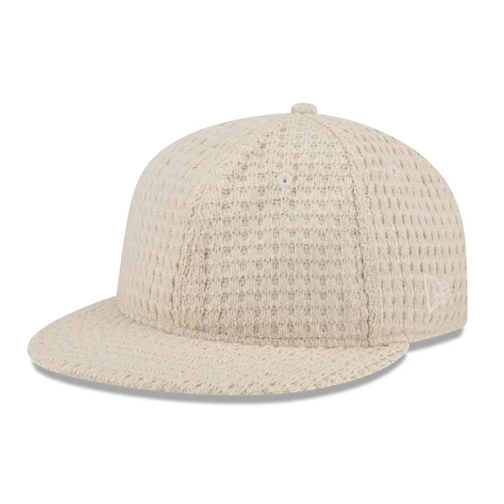 New Era Waffle Knit Light Beige Retro Crown 9FIFTY Adjustable Cap