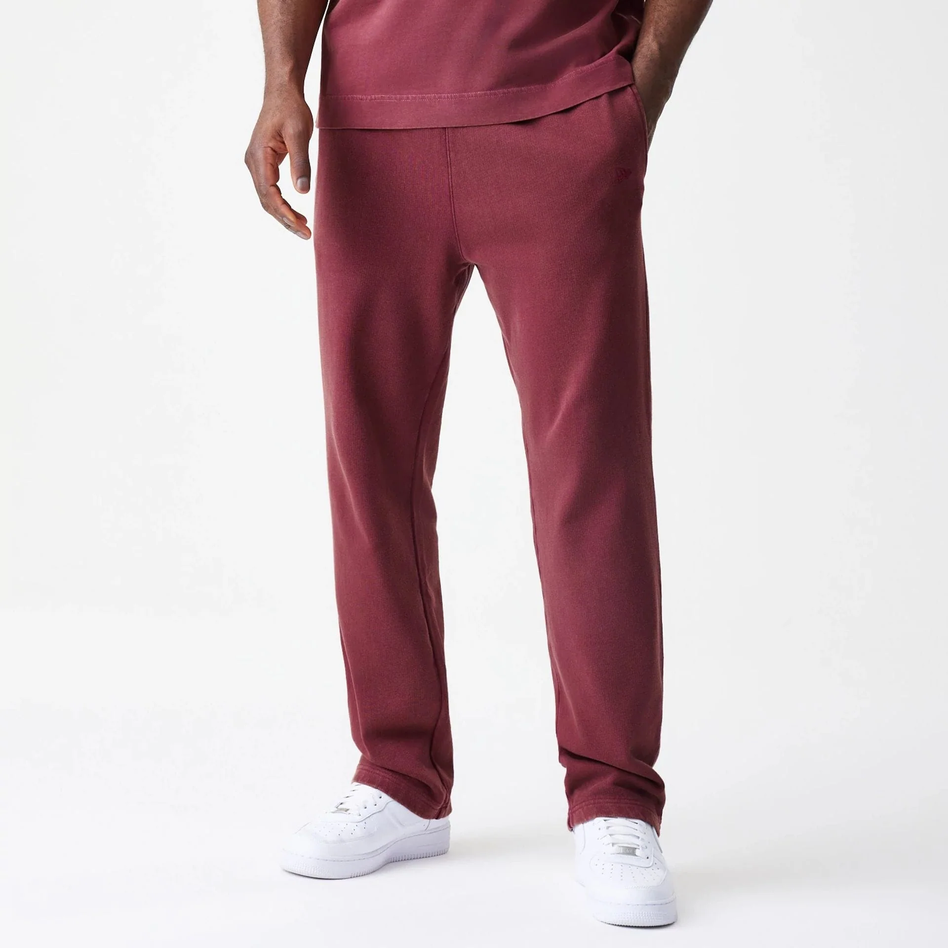 New Era Washed Dark Red Straight Leg Joggers