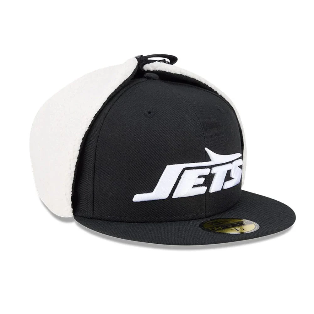 New York Jets NFL Classic Black Dogear 59FIFTY Fitted Cap - Image 4