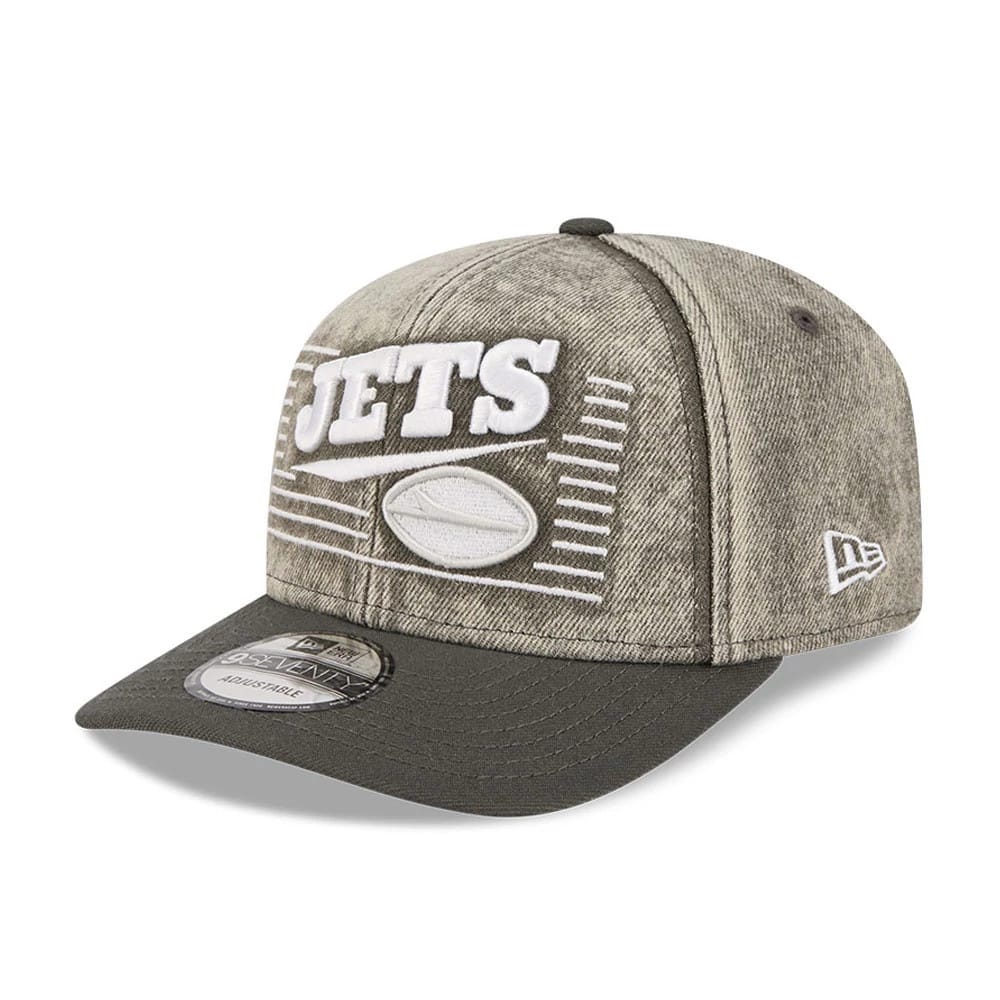 New York Jets NFL Washed Denim Dark Grey 9SEVENTY Stretch Snap Cap