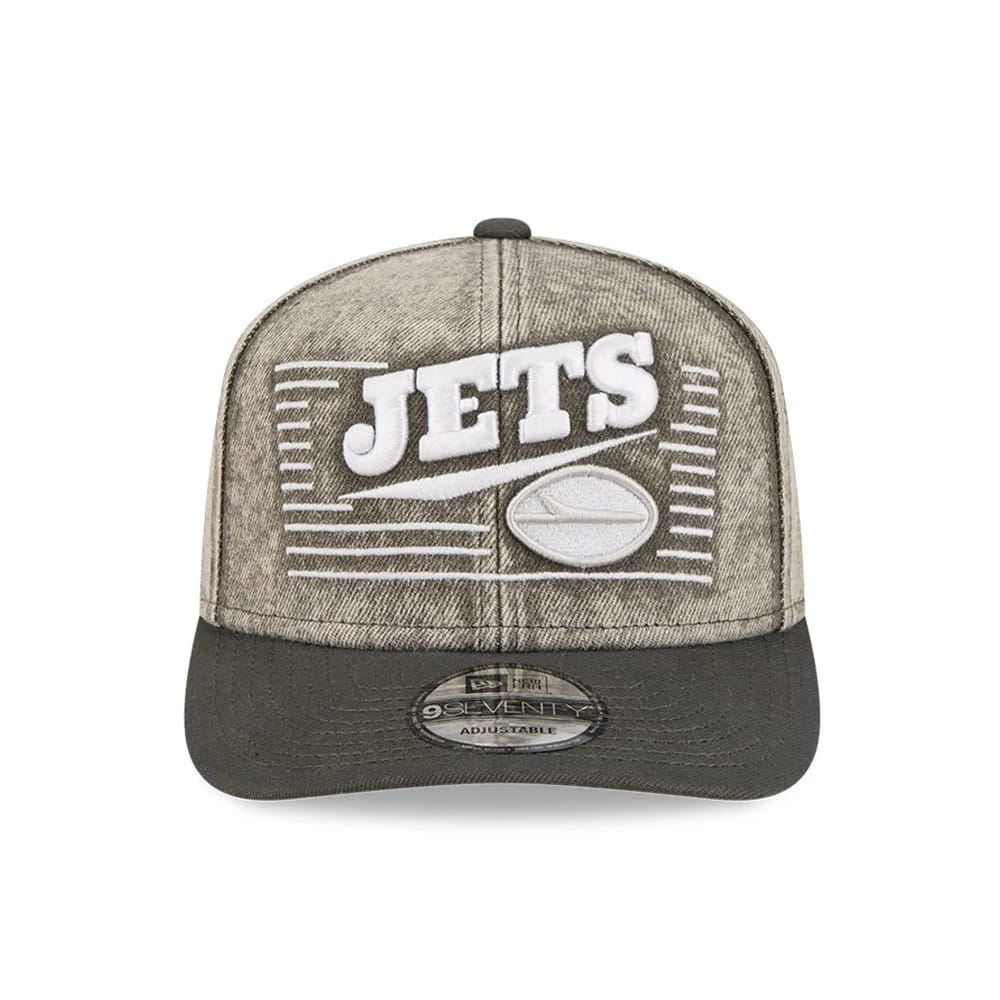 New York Jets NFL Washed Denim Dark Grey 9SEVENTY Stretch Snap Cap - Image 2