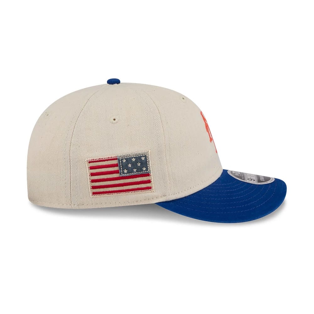 New York Mets MLB Americana Herringbone White Retro Crown 9FIFTY Adjustable Cap - Image 6