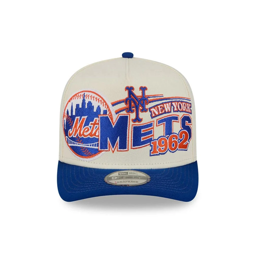New York Mets MLB Classic Cream 9FIFTY A-Frame Snapback Adjustable Cap - Image 3
