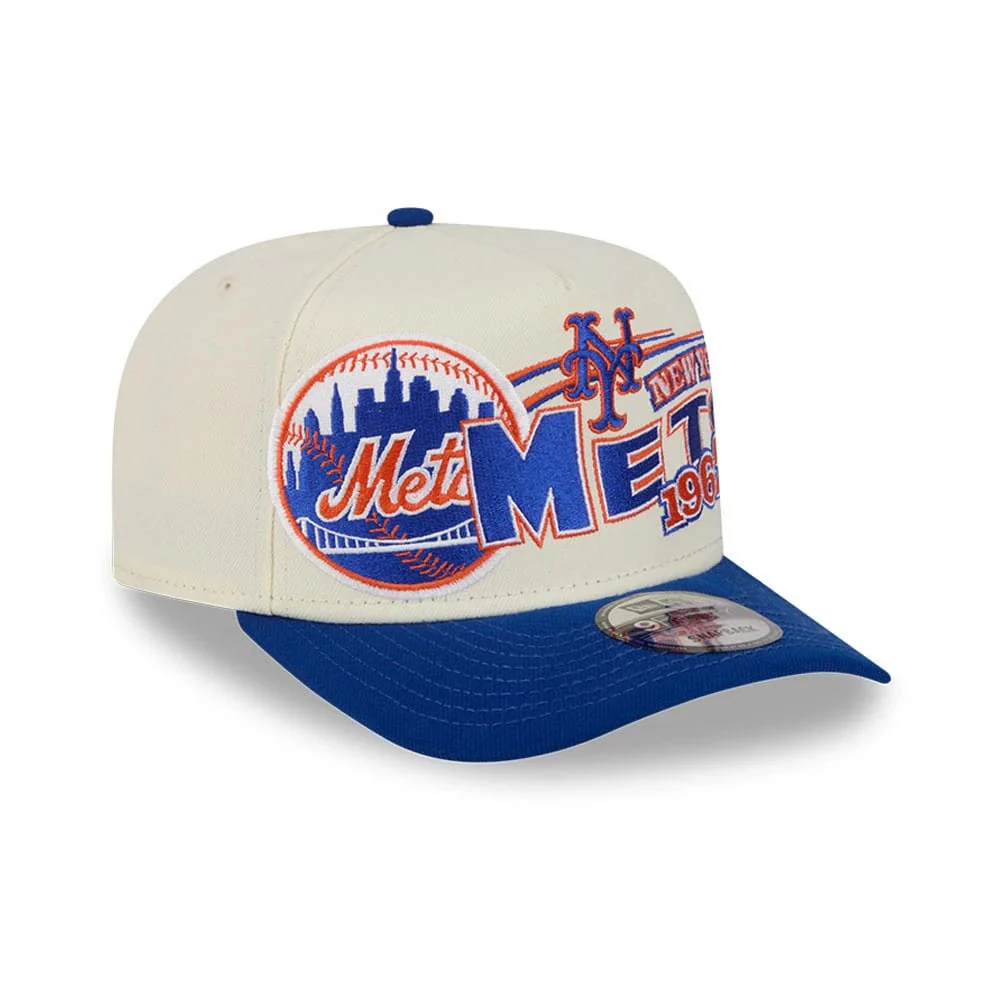 New York Mets MLB Classic Cream 9FIFTY A-Frame Snapback Adjustable Cap - Image 4