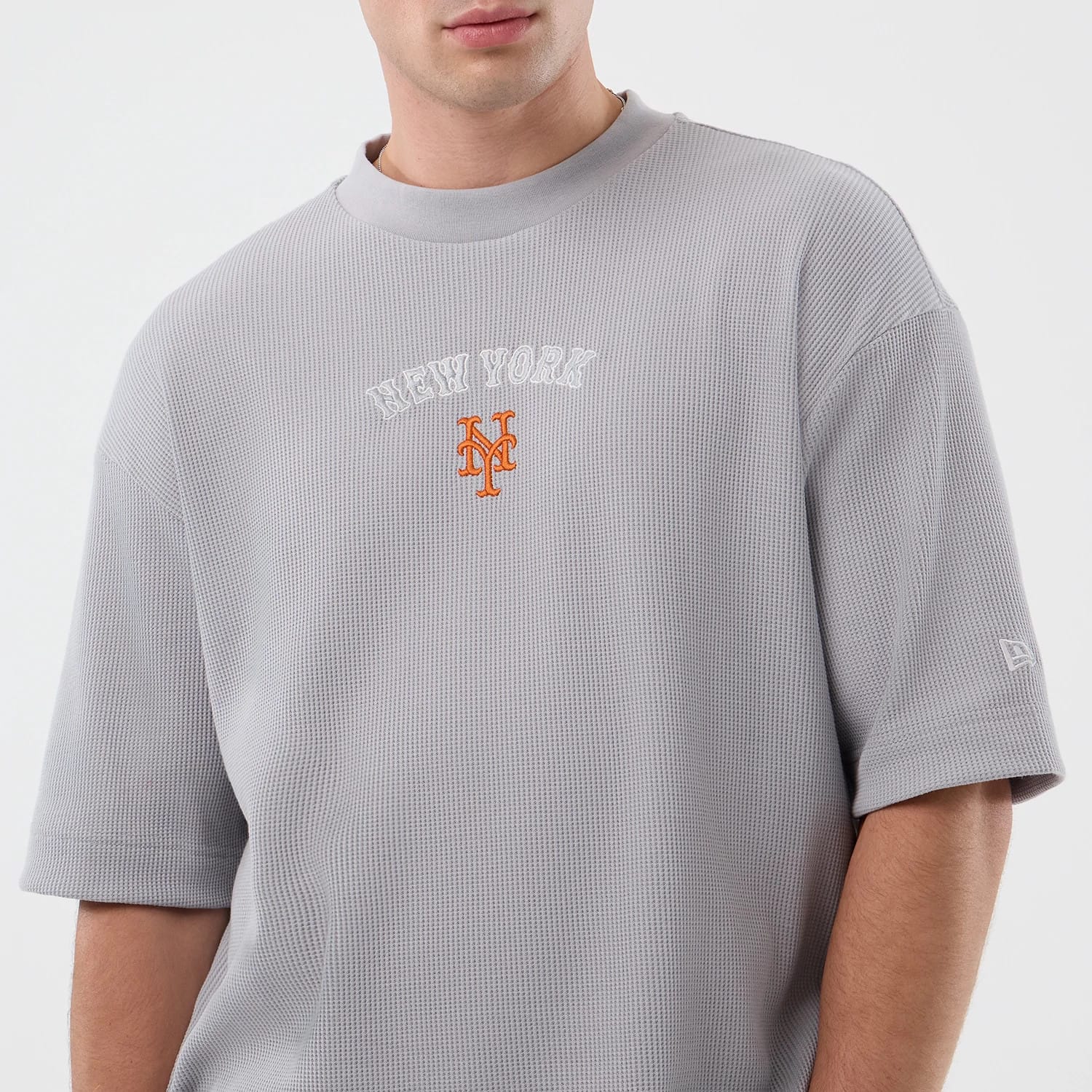 New York Mets MLB Waffle Grey T-Shirt - Image 4