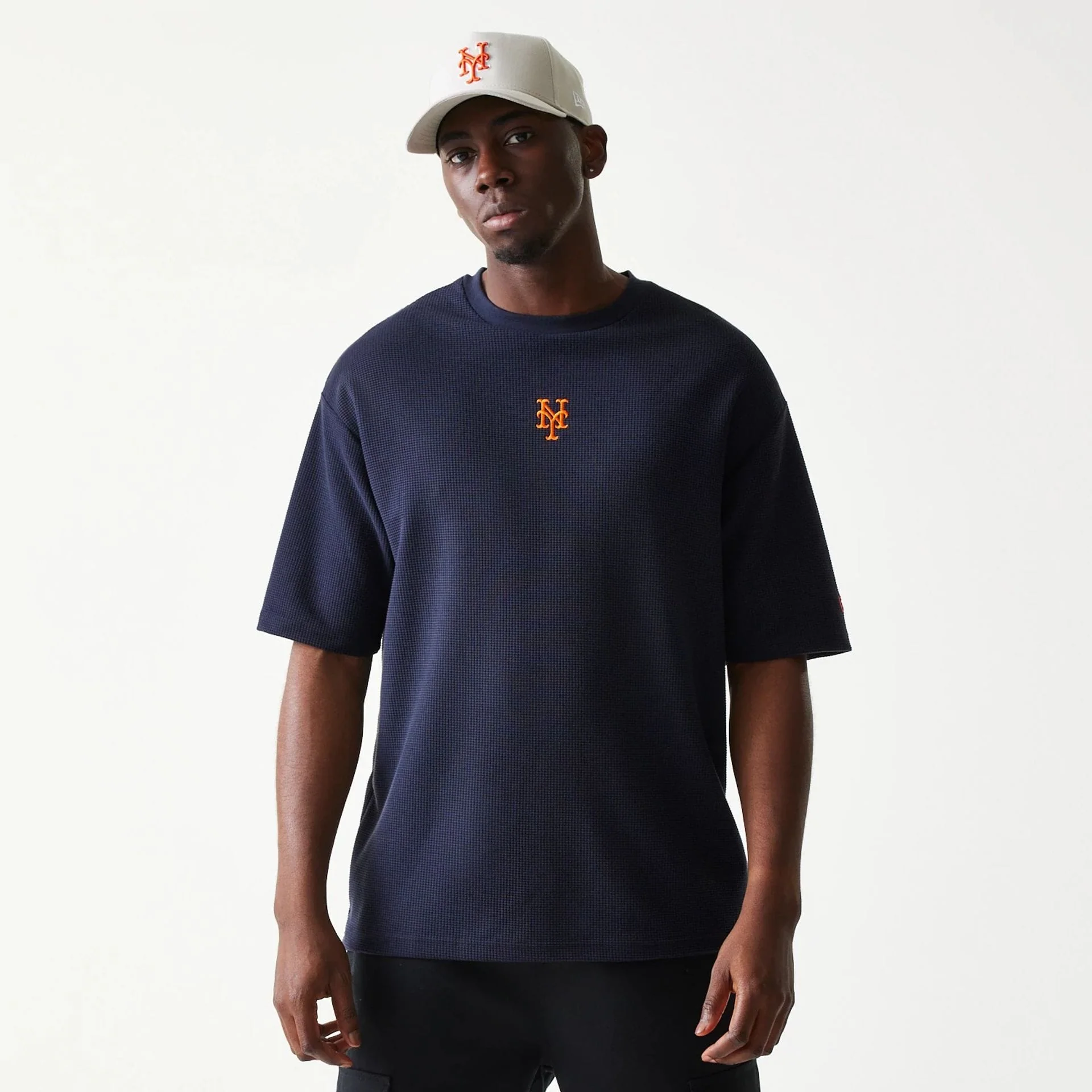 New York Mets MLB Waffle Navy Oversized T-Shirt