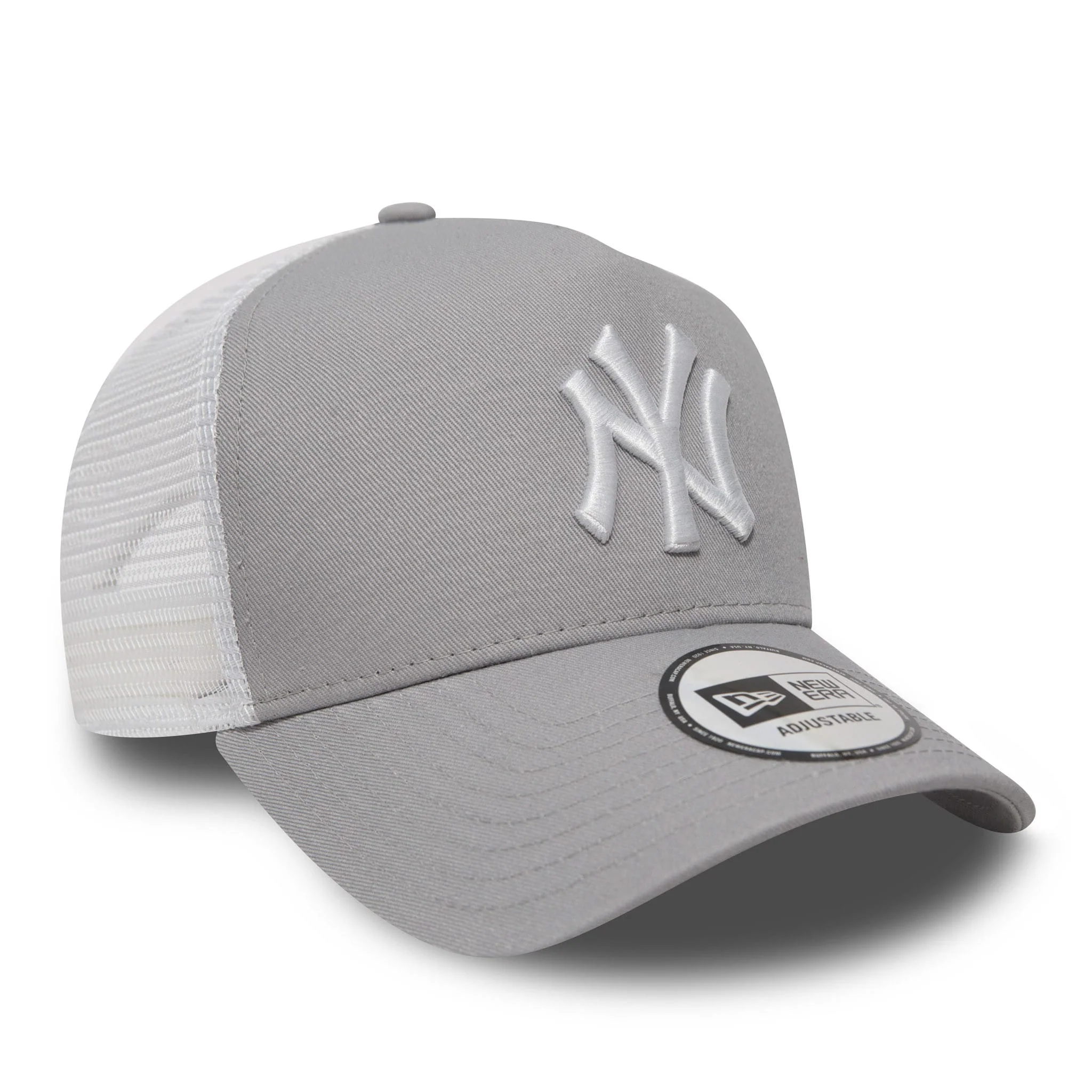 New York Yankees Clean Grey A-Frame Trucker Cap - Image 3