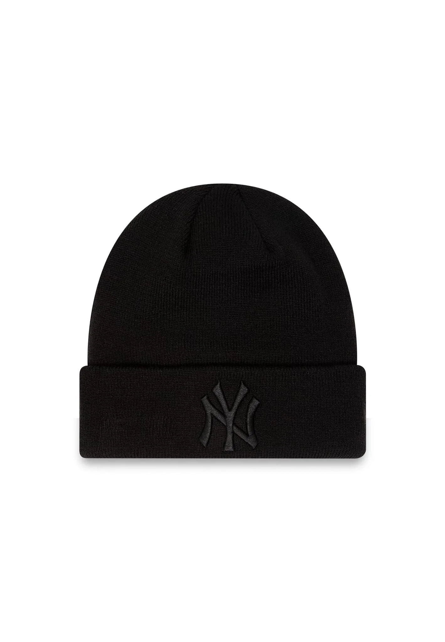 New York Yankees Essential All Black Cuff Beanie Hat