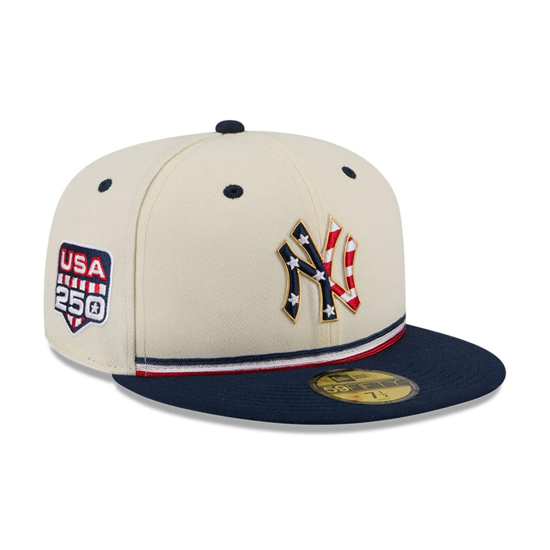 New York Yankees MLB 4th Of July 2026 Cream 59FIFTY Fitted Cap