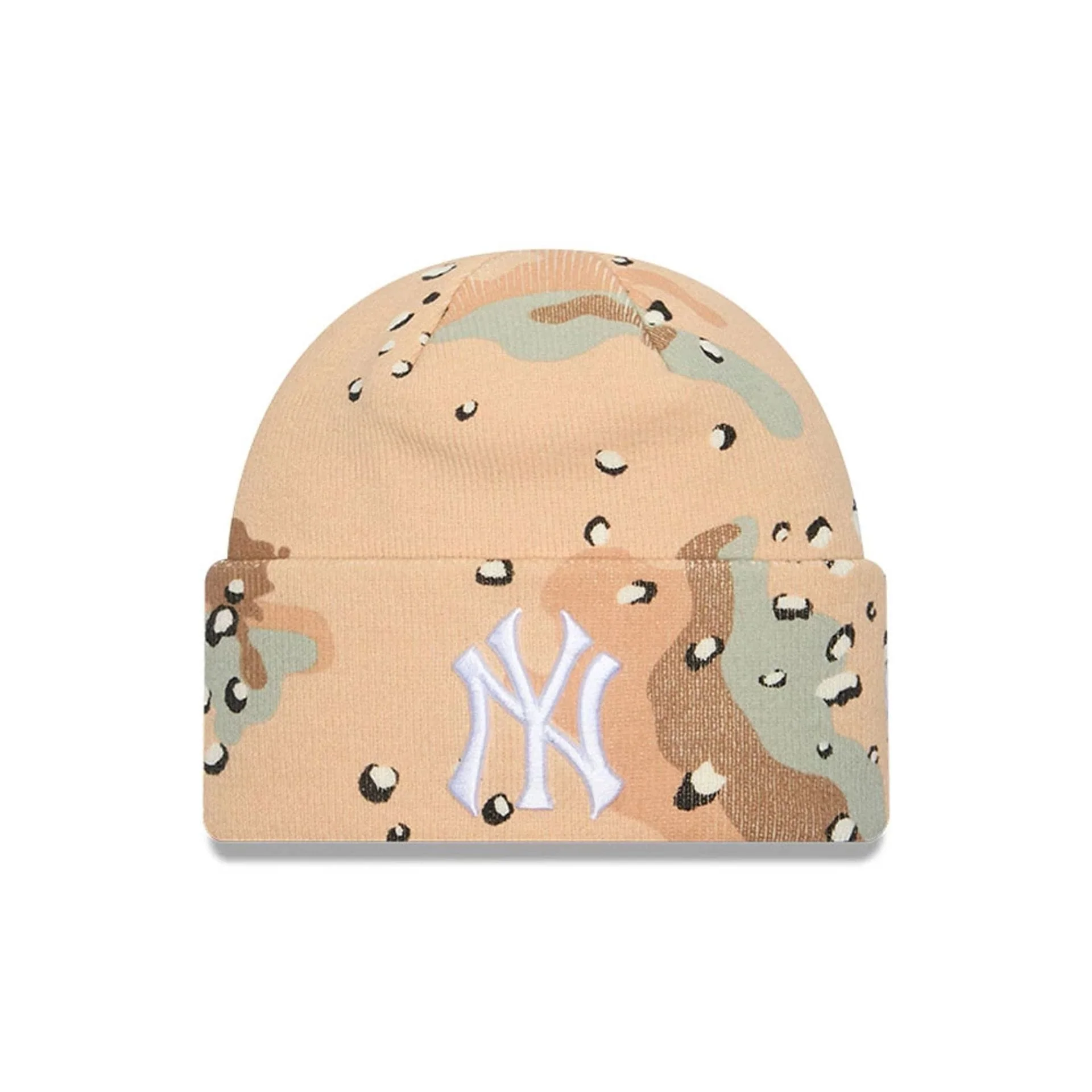 New York Yankees MLB Camo Beige Cuff Knit Beanie