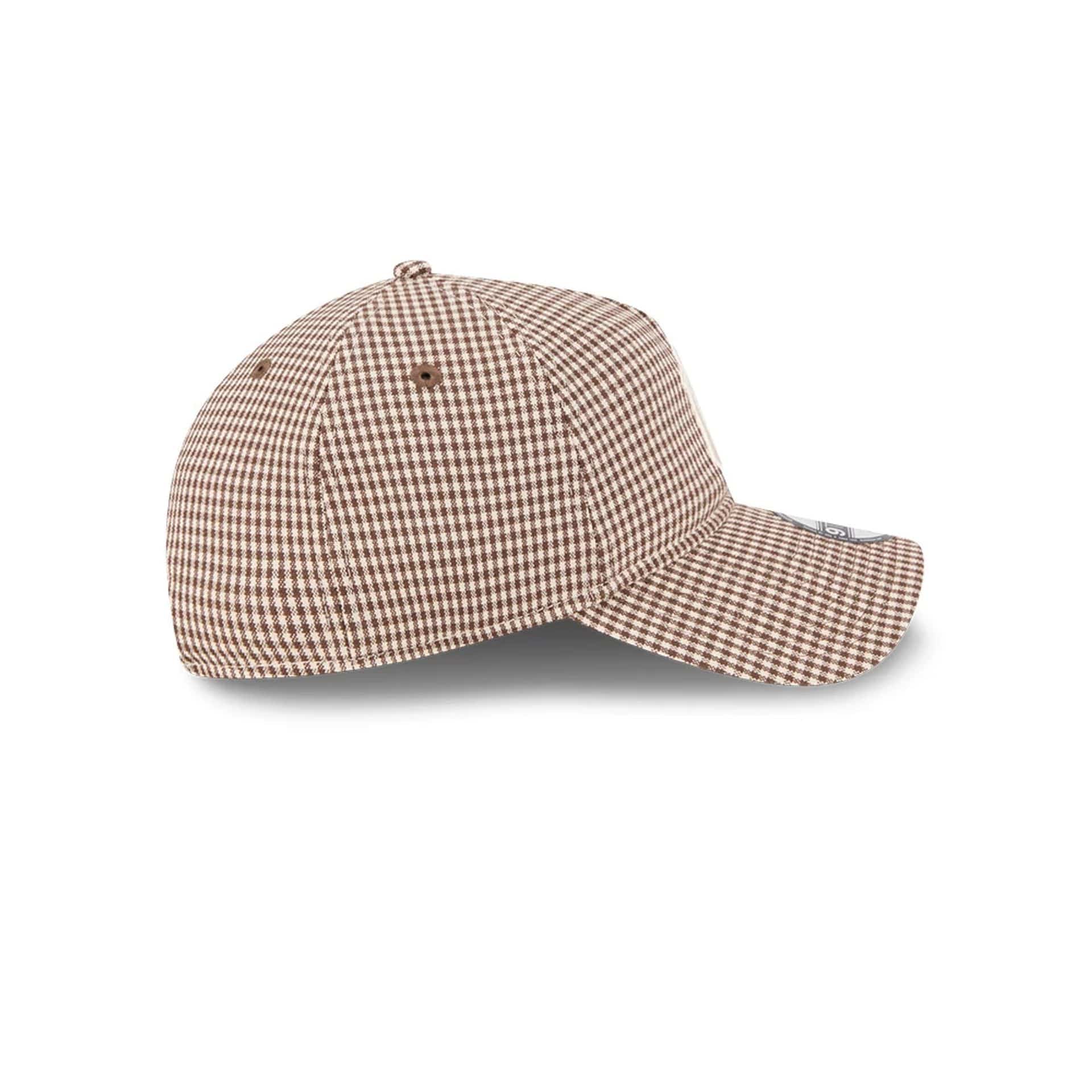 New York Yankees MLB Check Open Brown 9TWENTY A-Frame Adjustable Cap - Image 7