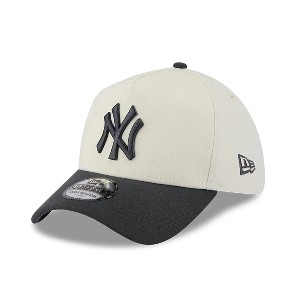 New York Yankees MLB Chrome Black 39THIRTY A-Frame Stretch Fit Cap