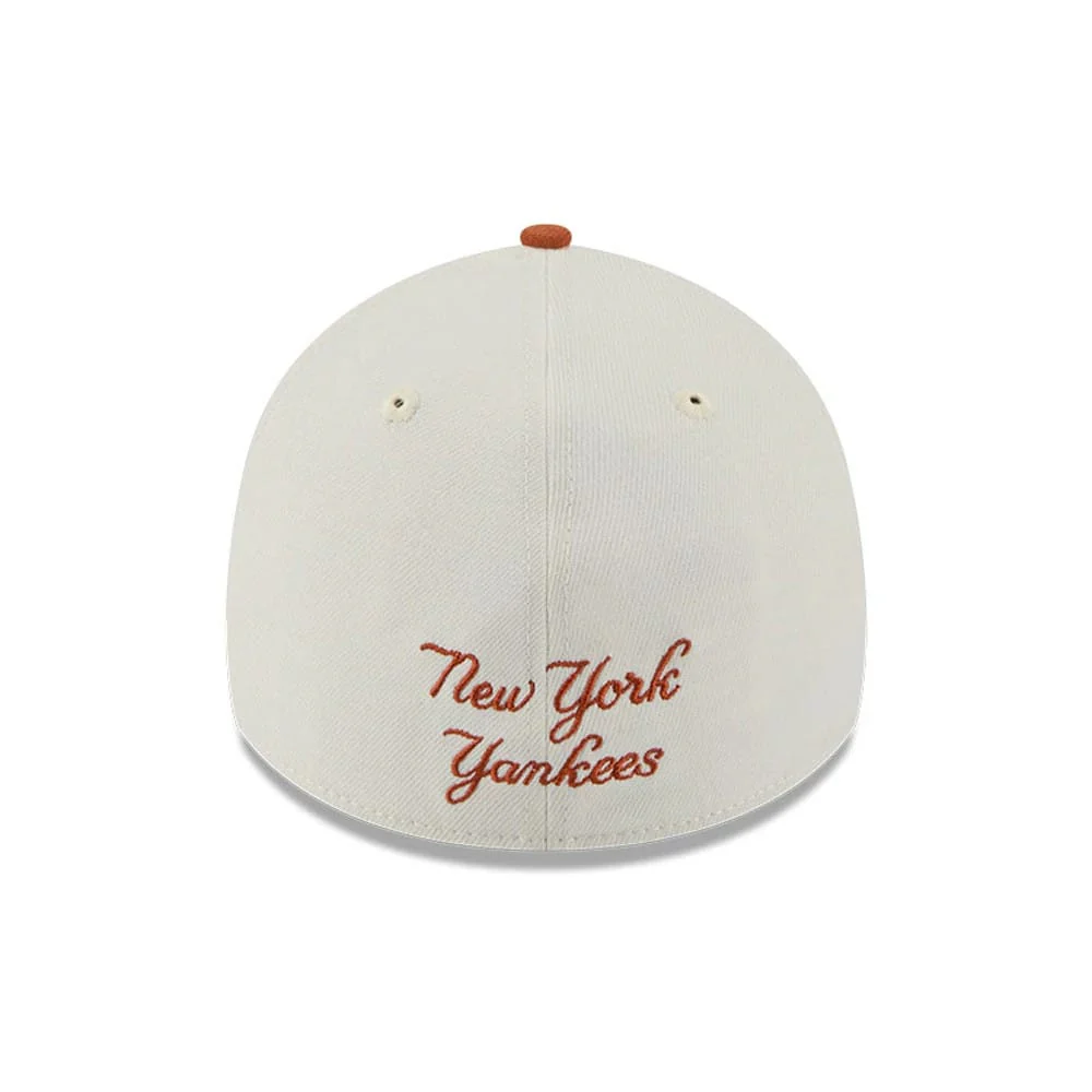 New York Yankees MLB Chrome Burnt Orange Logo 39THIRTY A-Frame Stretch Fit Cap - Image 3