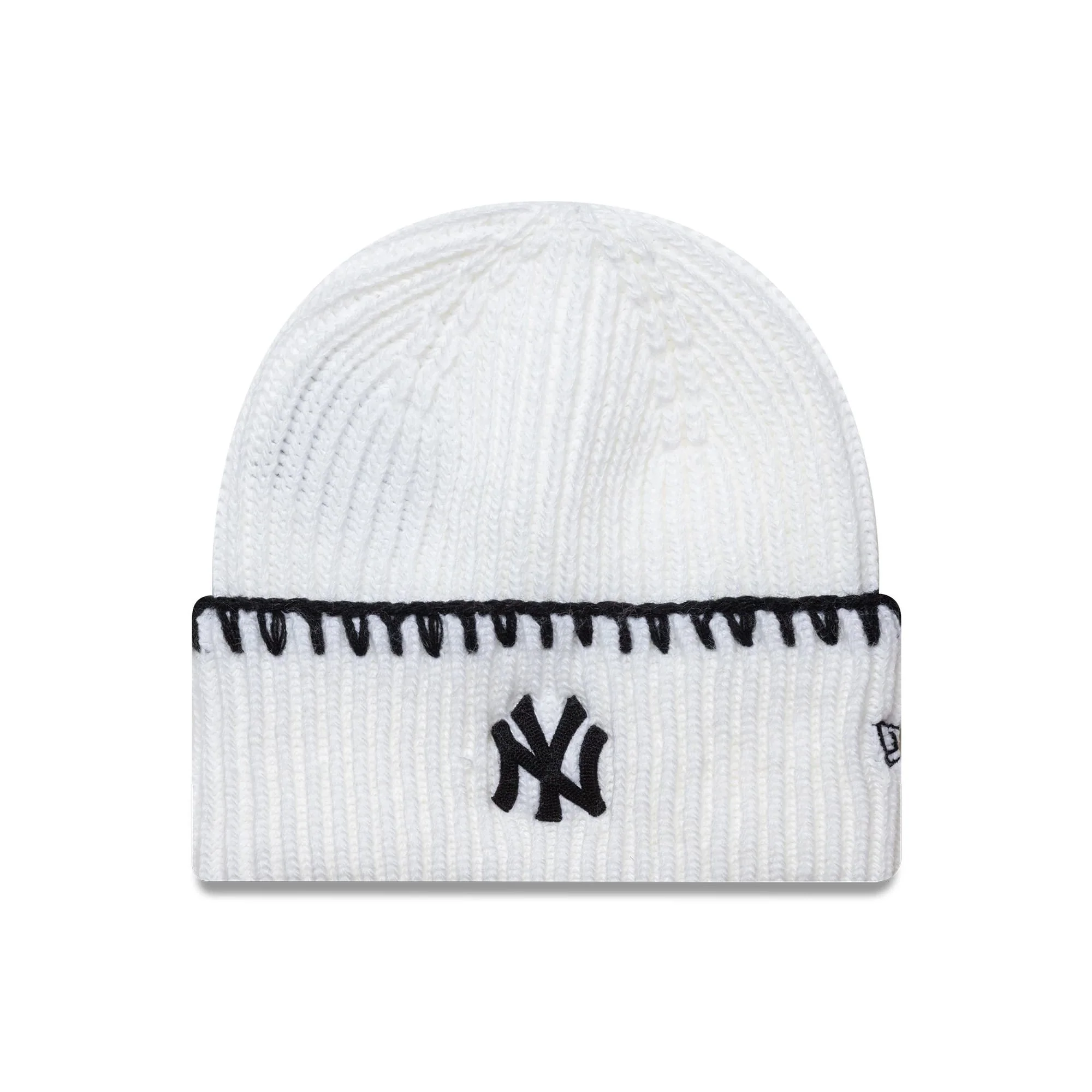 New York Yankees MLB Chunky Topstitch White Cuff Knit Beanie Hat