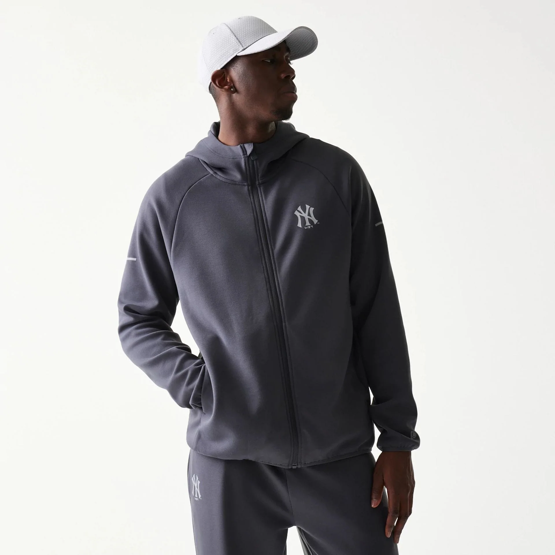 New York Yankees MLB Dark Grey Full Zip Hoodie