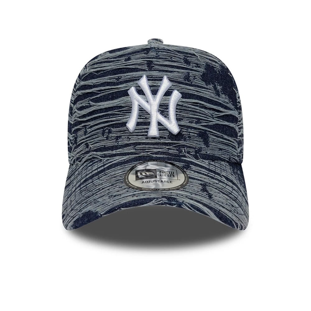 New York Yankees MLB Distressed Denim Navy 9FORTY E-Frame Adjustable Cap - Image 2