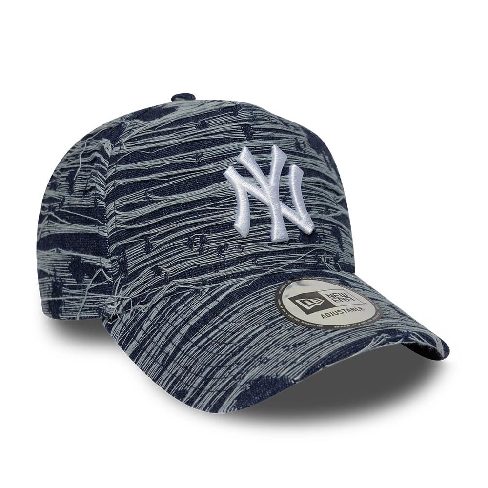 New York Yankees MLB Distressed Denim Navy 9FORTY E-Frame Adjustable Cap - Image 3