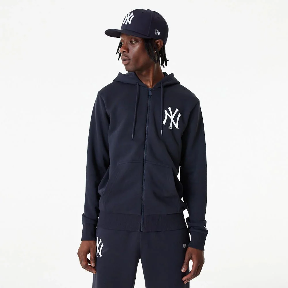 New York Yankees MLB Essential Navy Full Zip Hoodie - Image 4