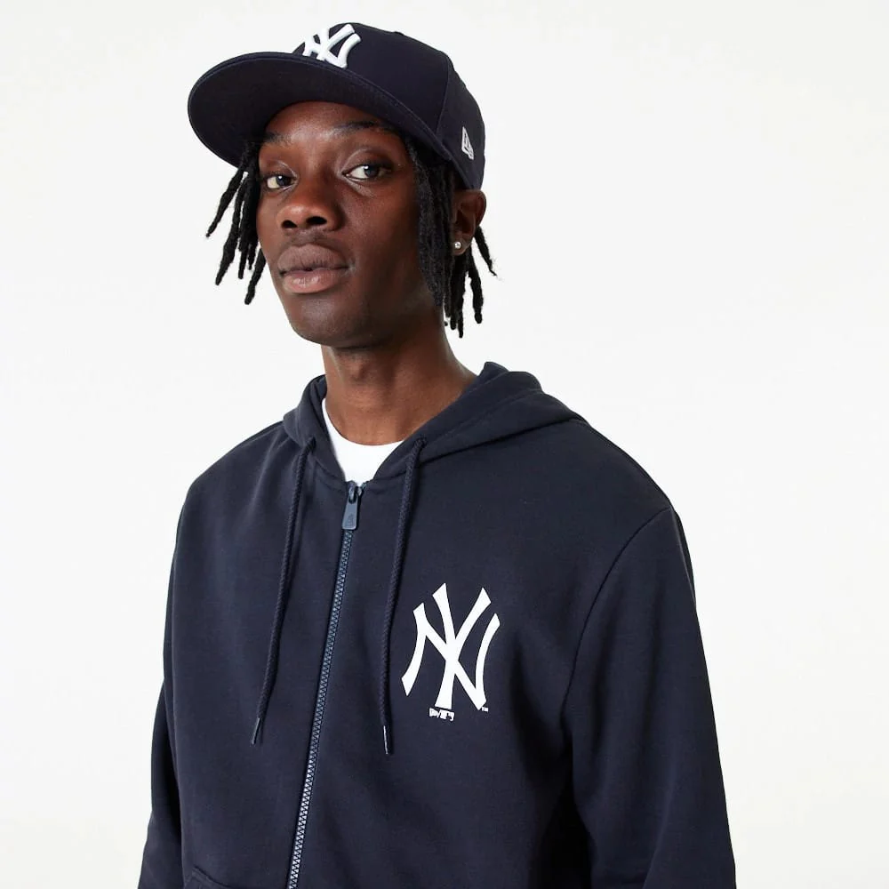 New York Yankees MLB Essential Navy Full Zip Hoodie - Image 5