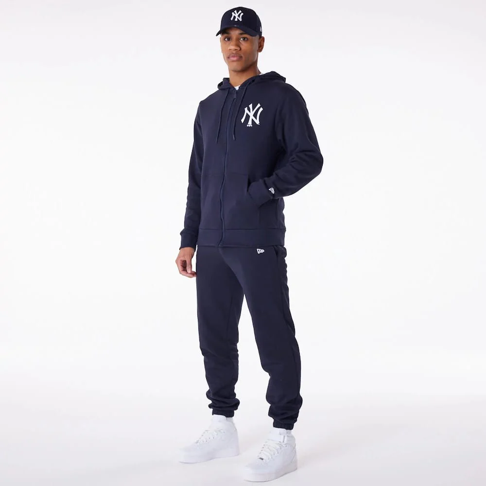New York Yankees MLB Essential Navy Full Zip Hoodie - Image 9