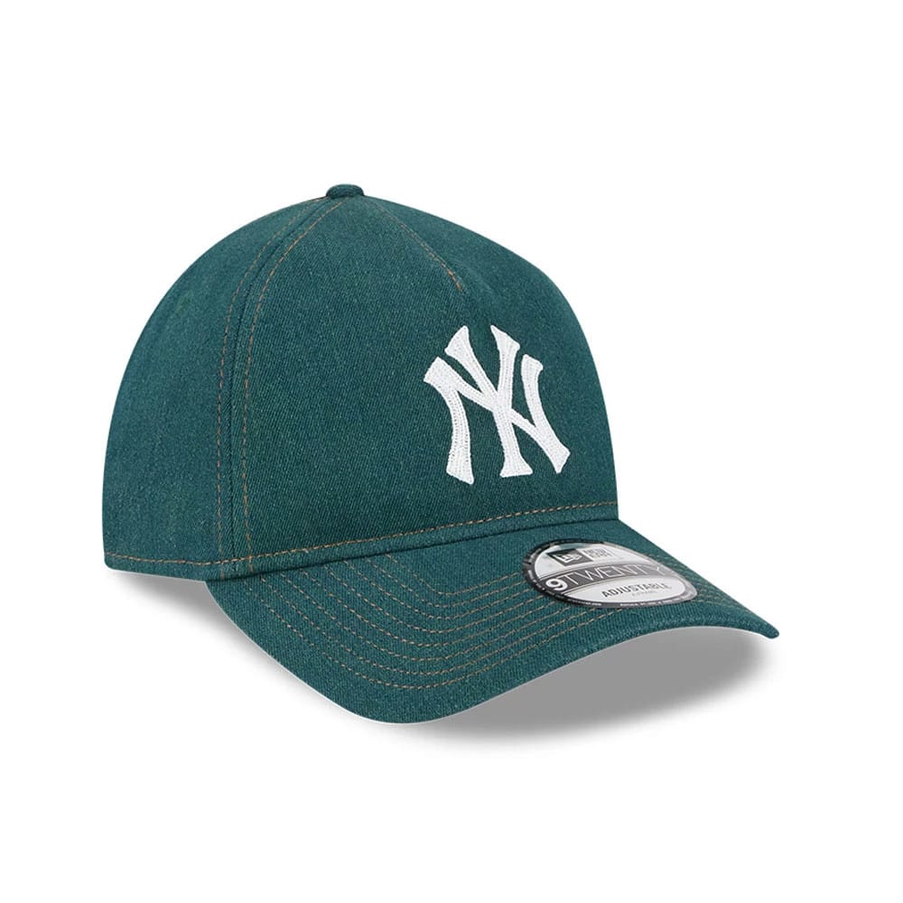 New York Yankees MLB Forest Denim Green 9TWENTY A-Frame Adjustable Cap - Image 3