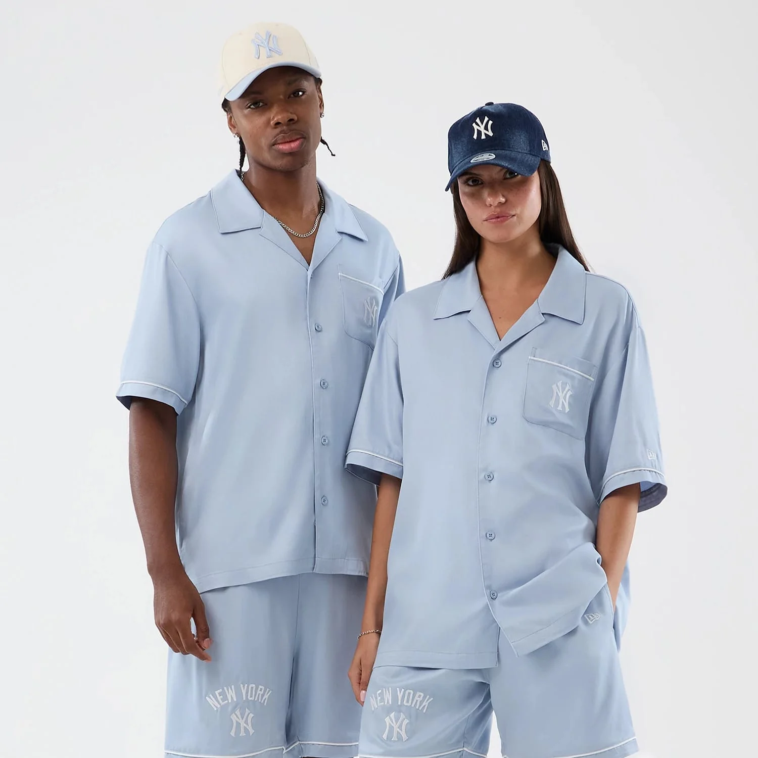 New York Yankees MLB Graphic Revere Pastel Blue Short Sleeve Shirt