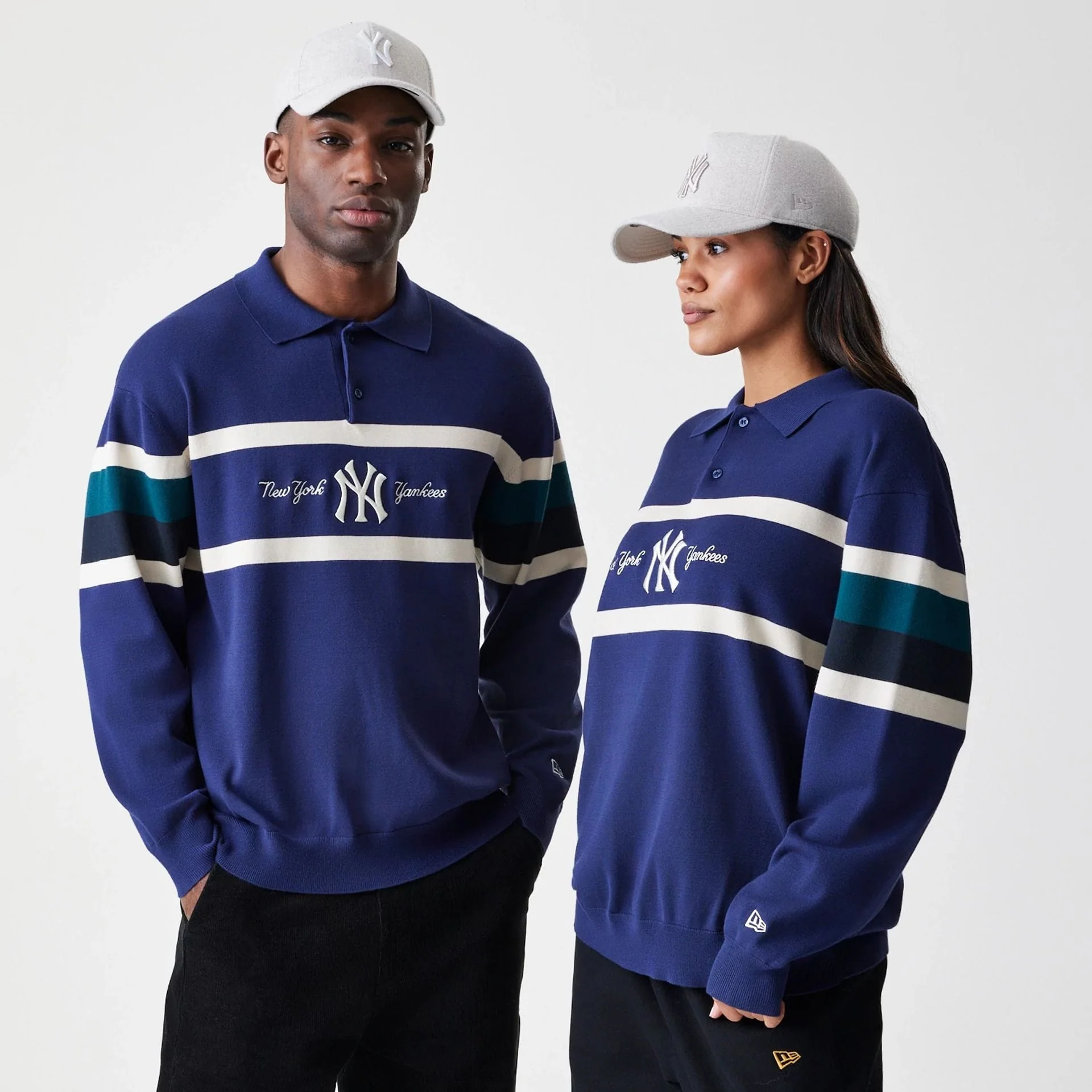 New York Yankees MLB Knit Navy Rugby Shirt