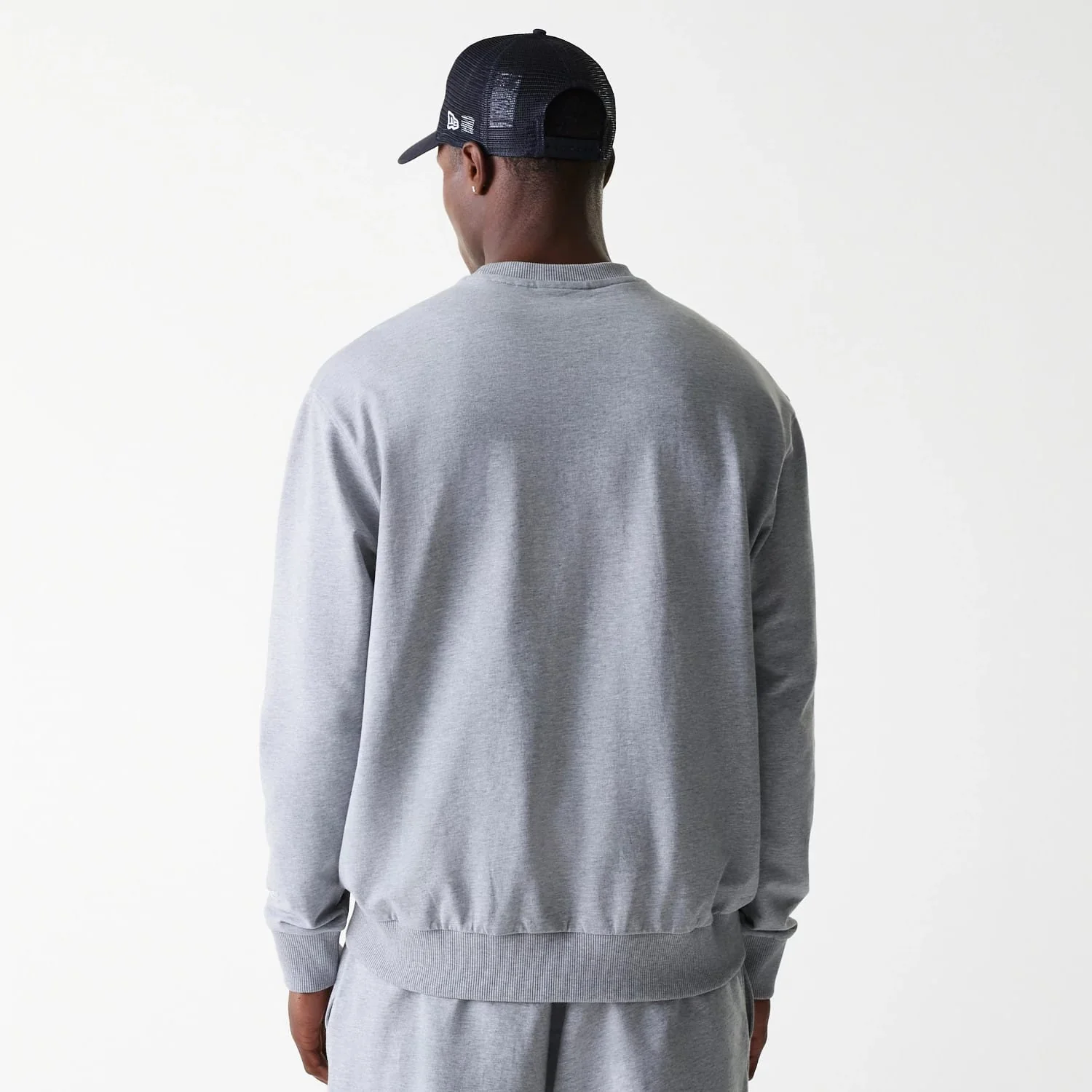 New York Yankees MLB League Essential French Terry Grey Crew Neck Sweater - Image 2