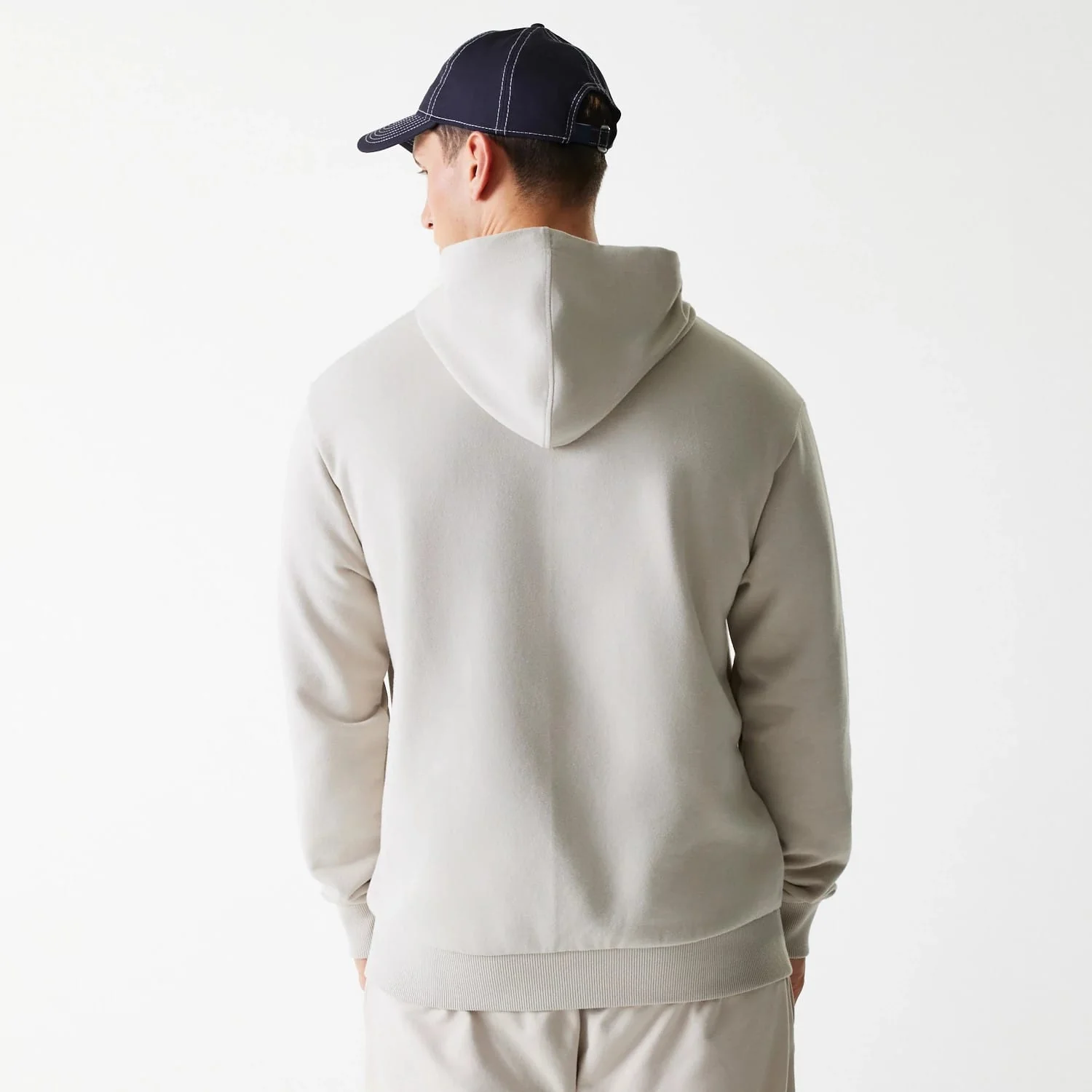 New York Yankees MLB League Essential Midi French Terry Cream Oversized Pullover Hoodie - Image 2