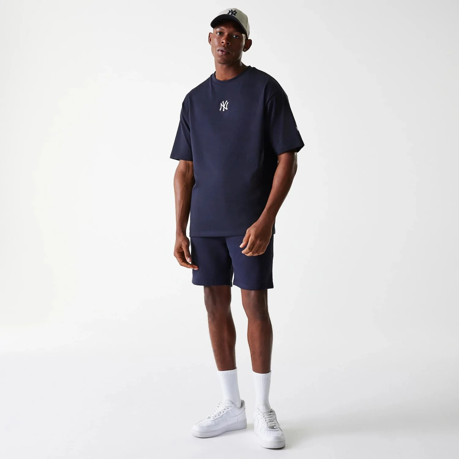 New York Yankees MLB League Essential Navy Oversized T-Shirt - Image 7