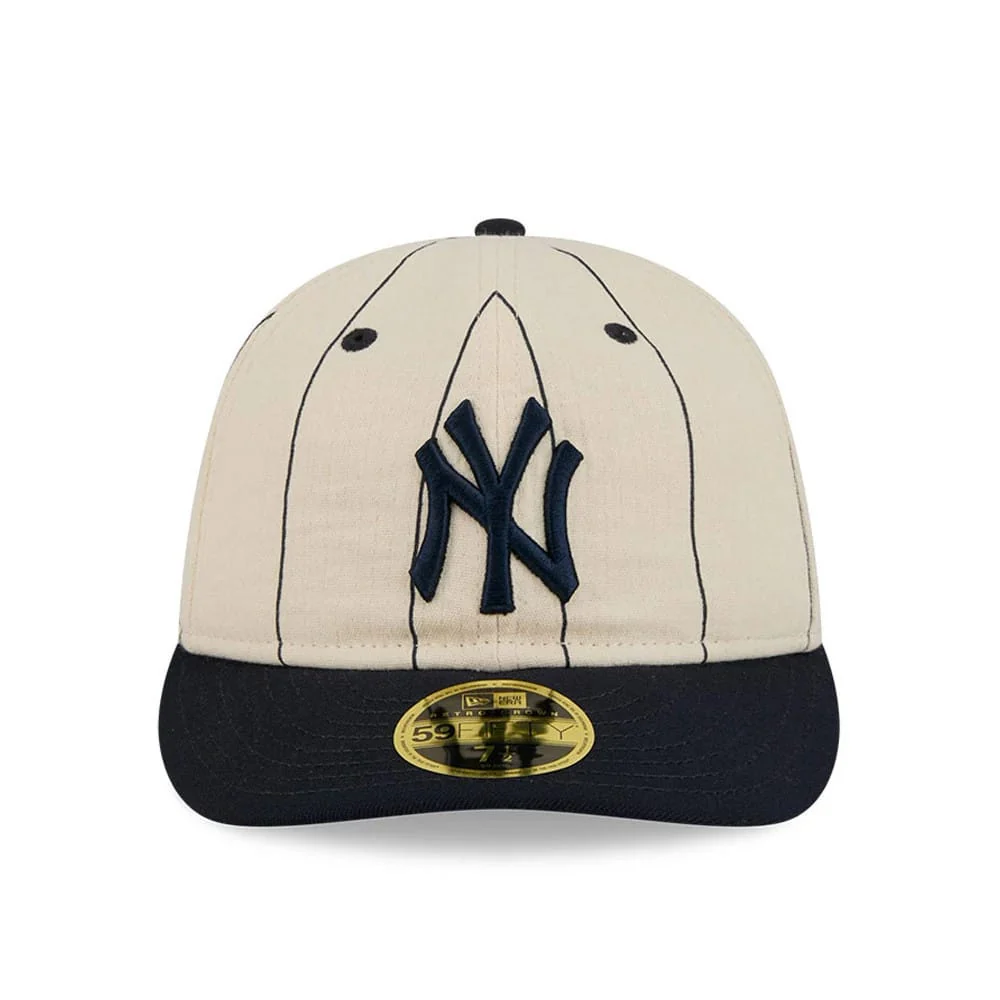 New York Yankees MLB Linen Cream Retro Crown 59FIFTY Fitted Cap - Image 3