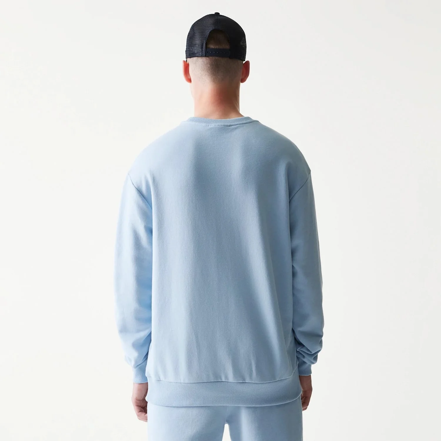 New York Yankees MLB Midi Pastel Blue Oversized Crew Neck Sweater - Image 2