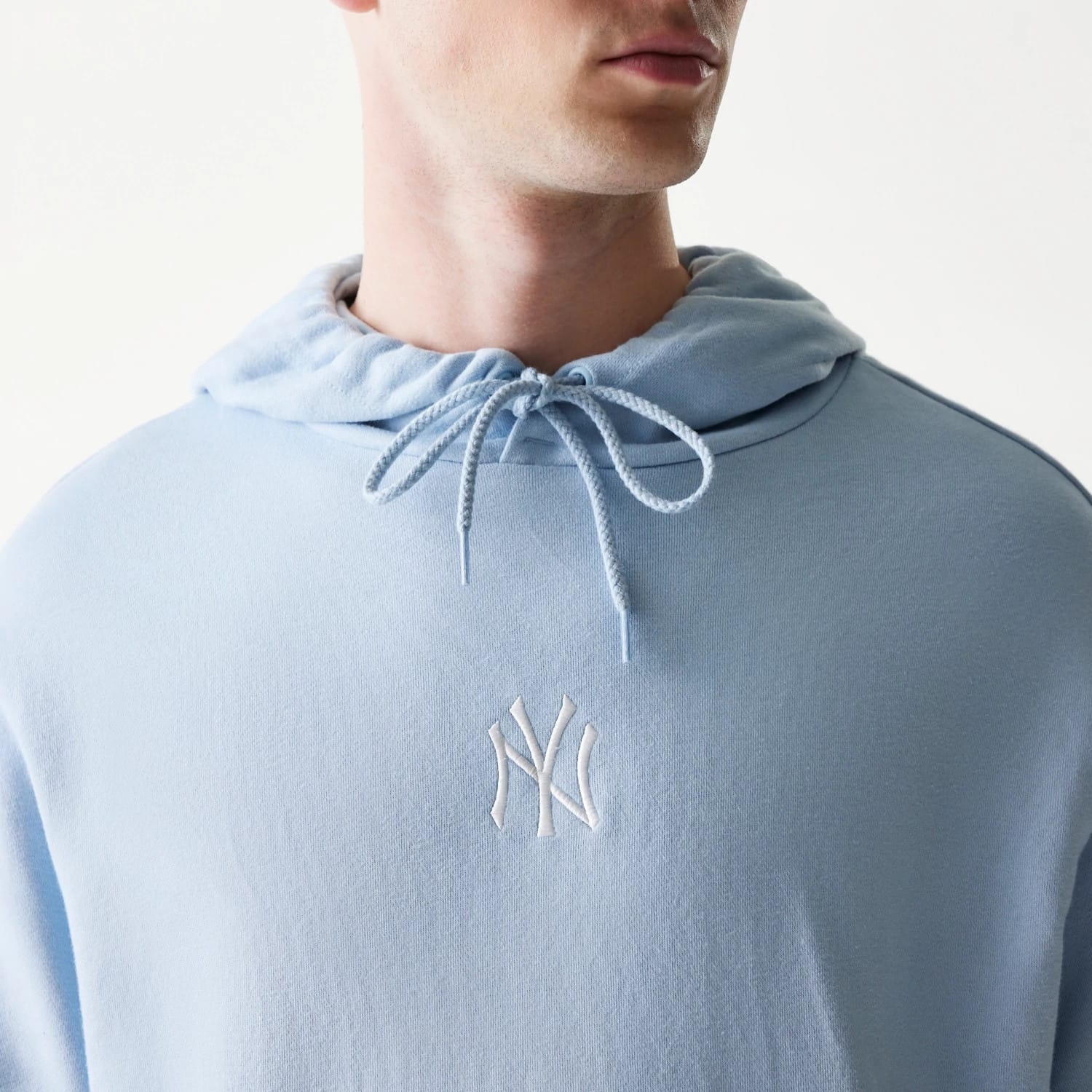 New York Yankees MLB Midi Pastel Blue Oversized Pullover Hoodie - Image 4
