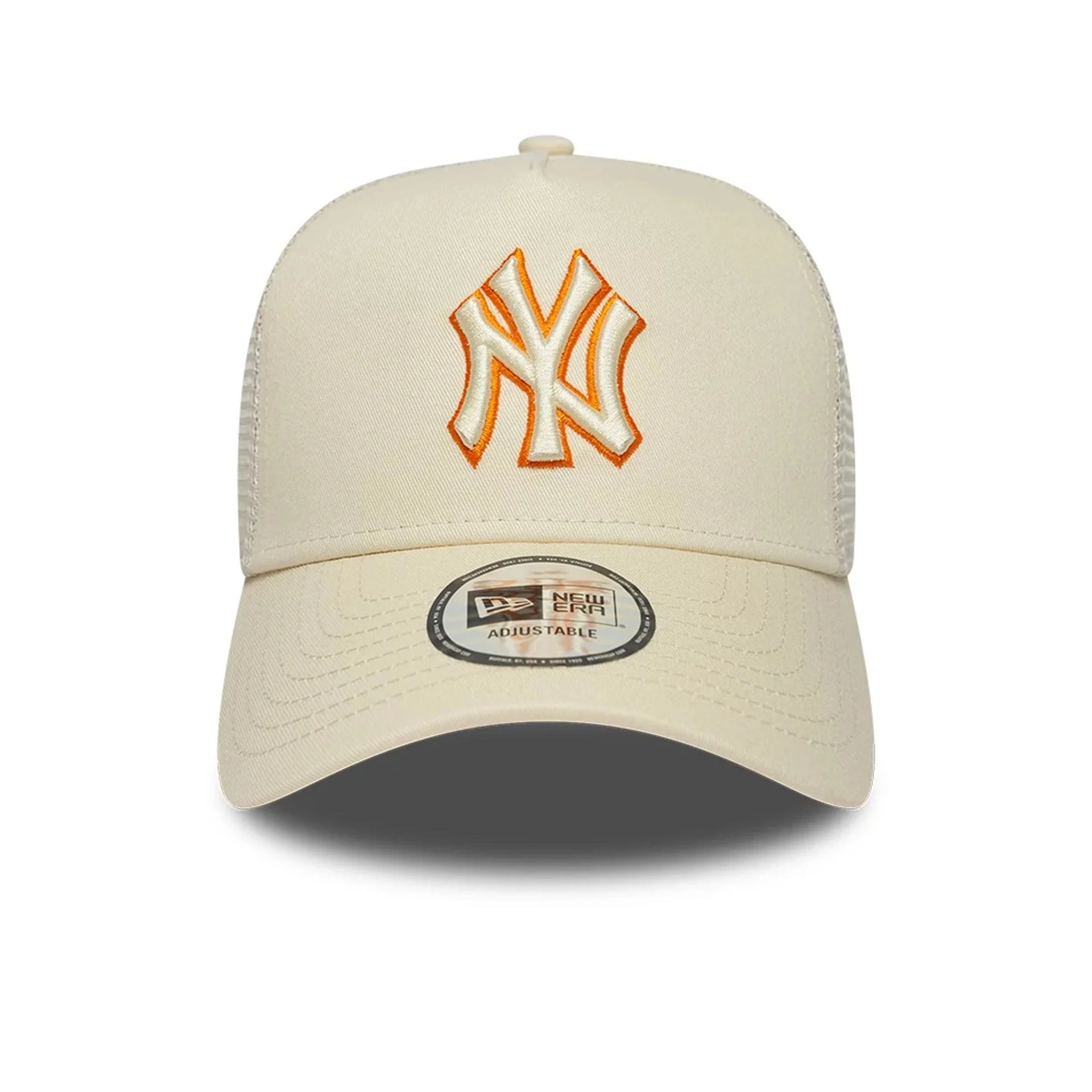 New York Yankees MLB Outline Cream 9FORTY E-Frame Trucker Adjustable Cap - Image 2