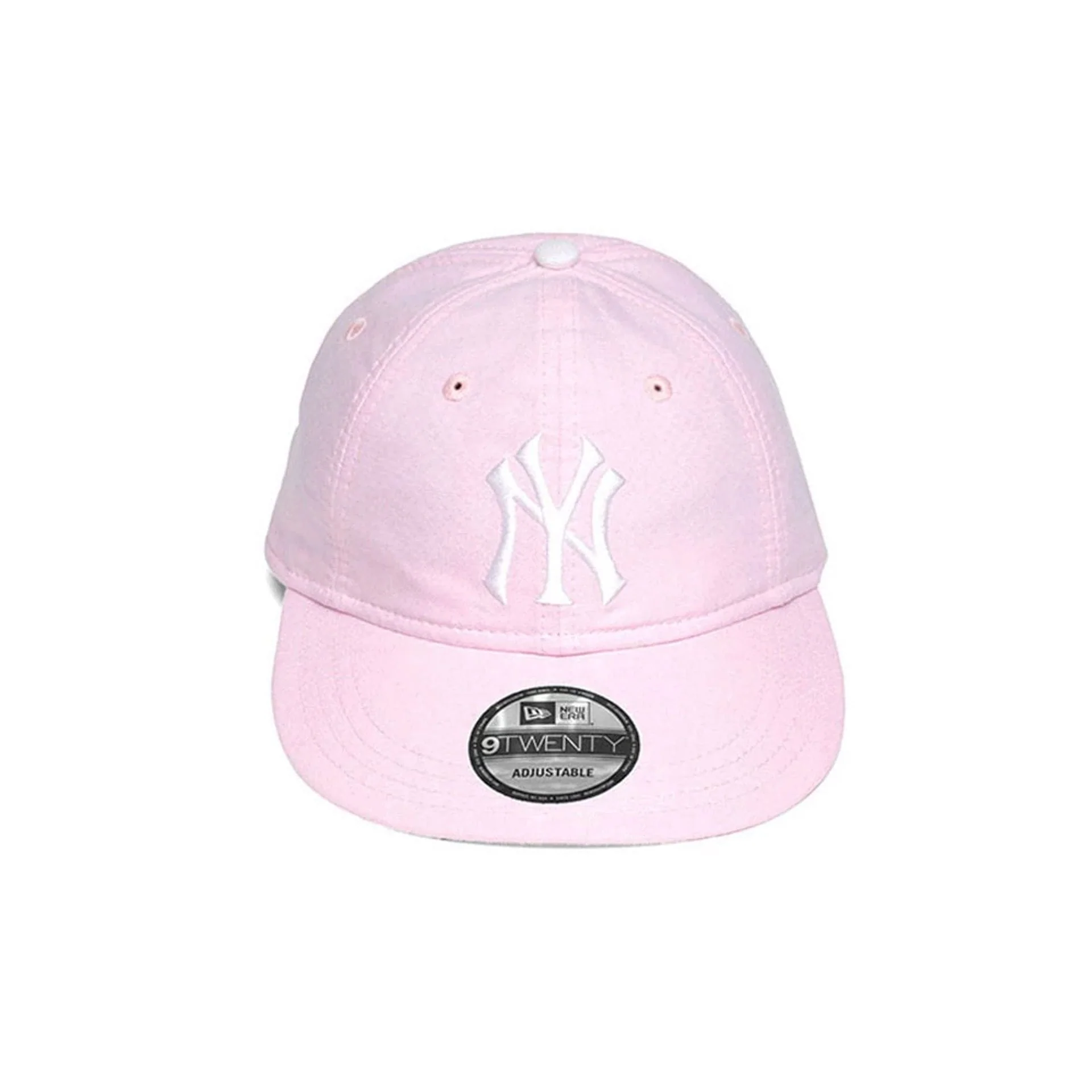 New York Yankees MLB Oxford Pastel Pink 9TWENTY Long Visor Adjustable Cap - Image 2