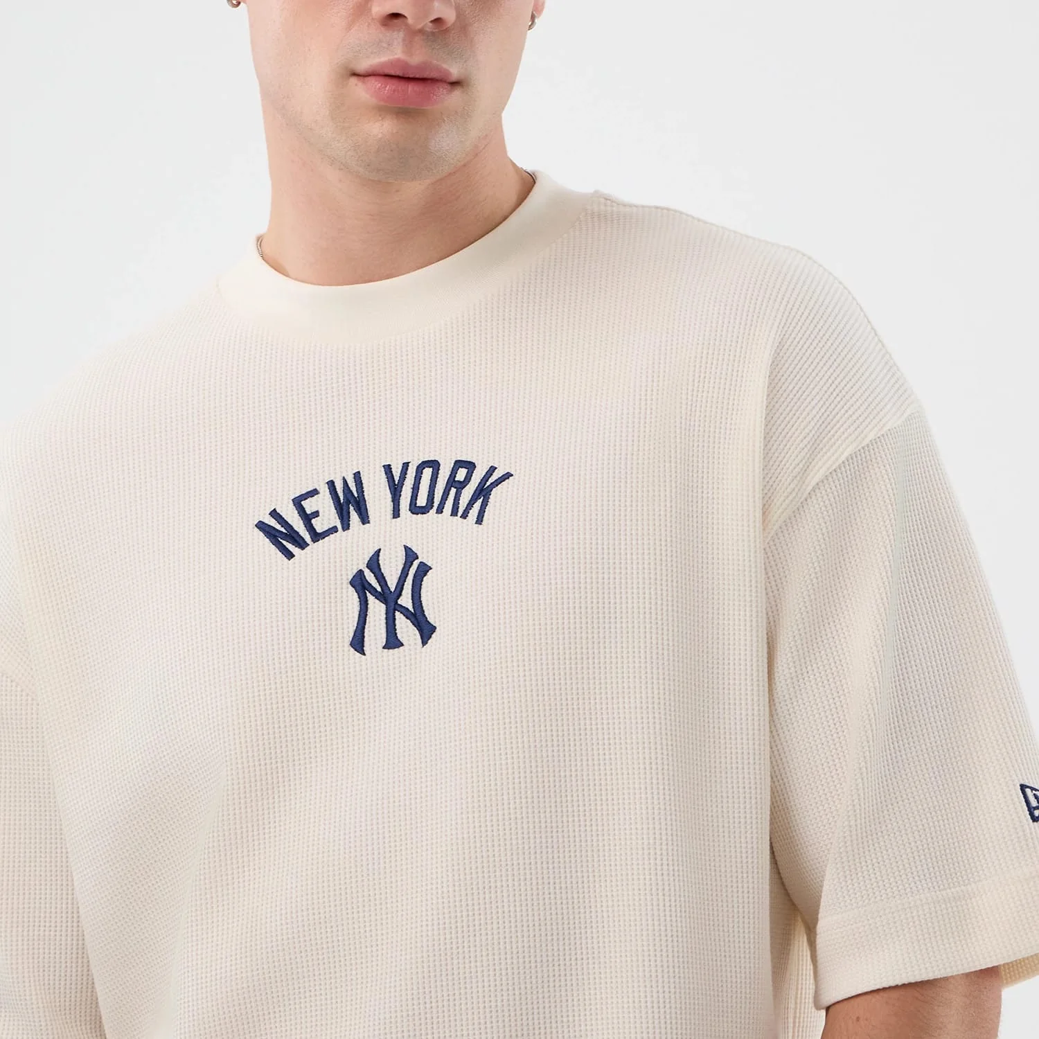 New York Yankees MLB Waffle Open White T-Shirt - Image 5