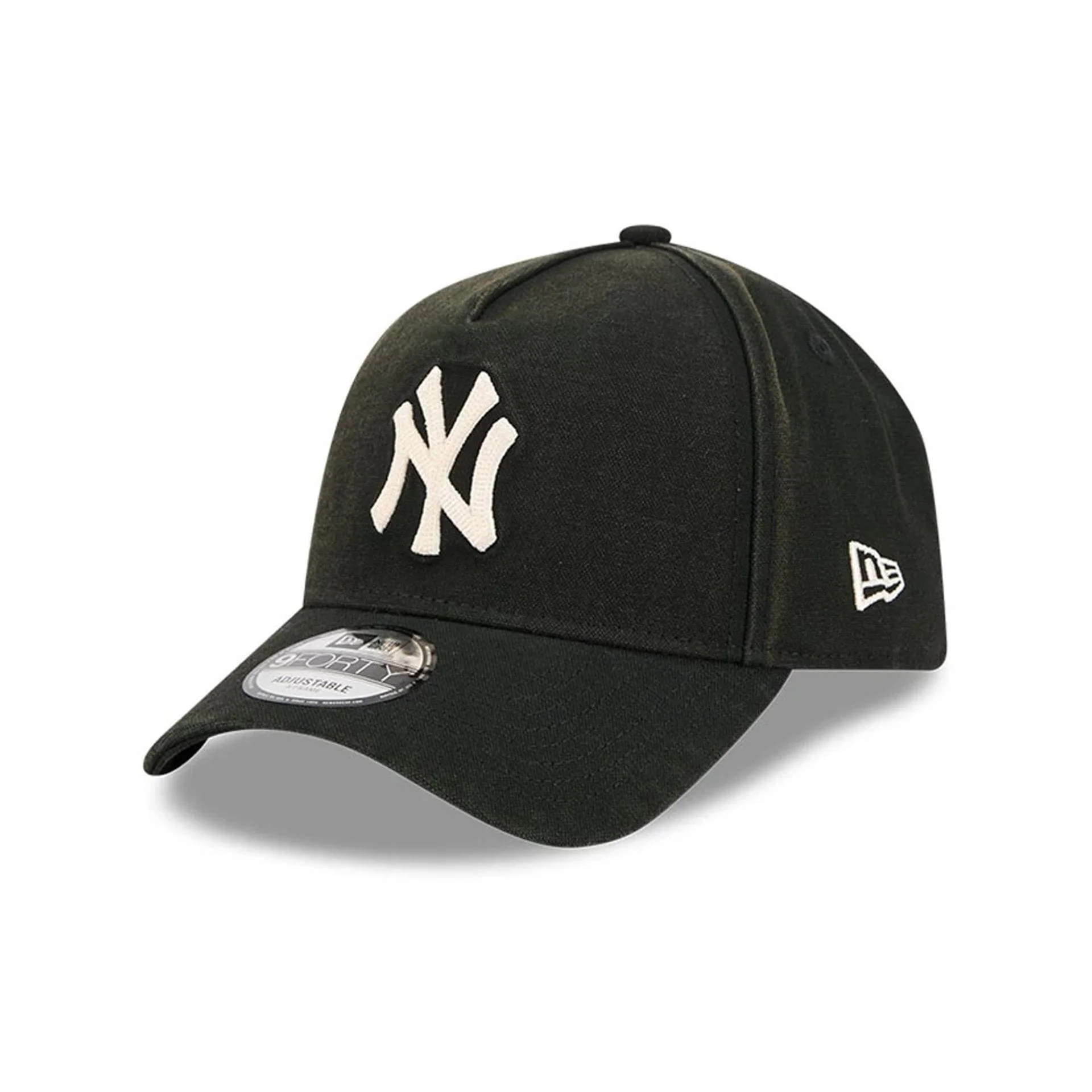 New York Yankees MLB Washed Canvas Black 9FORTY A-Frame Adjustable Cap