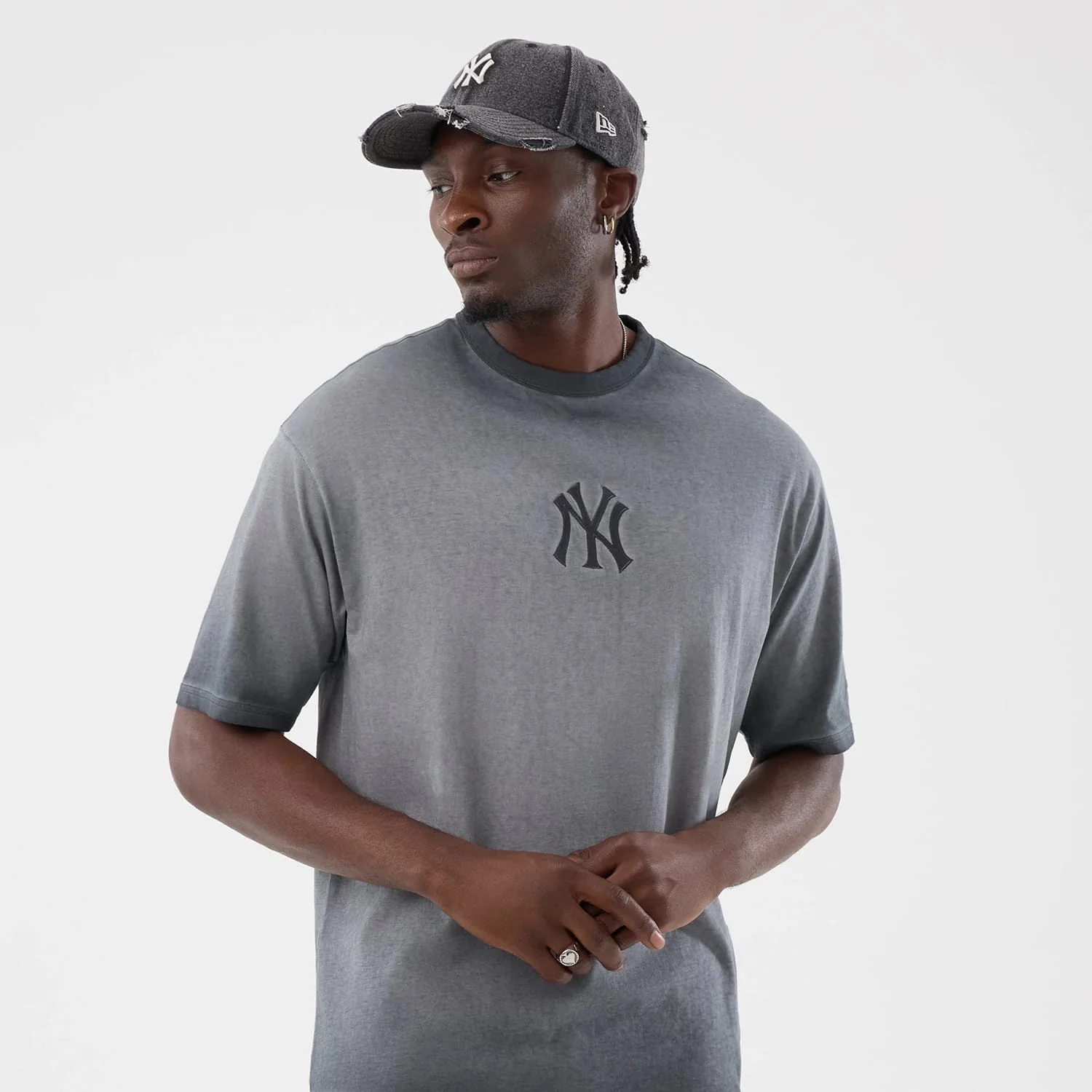 New York Yankees MLB Washed Logo Black T-Shirt - Image 3